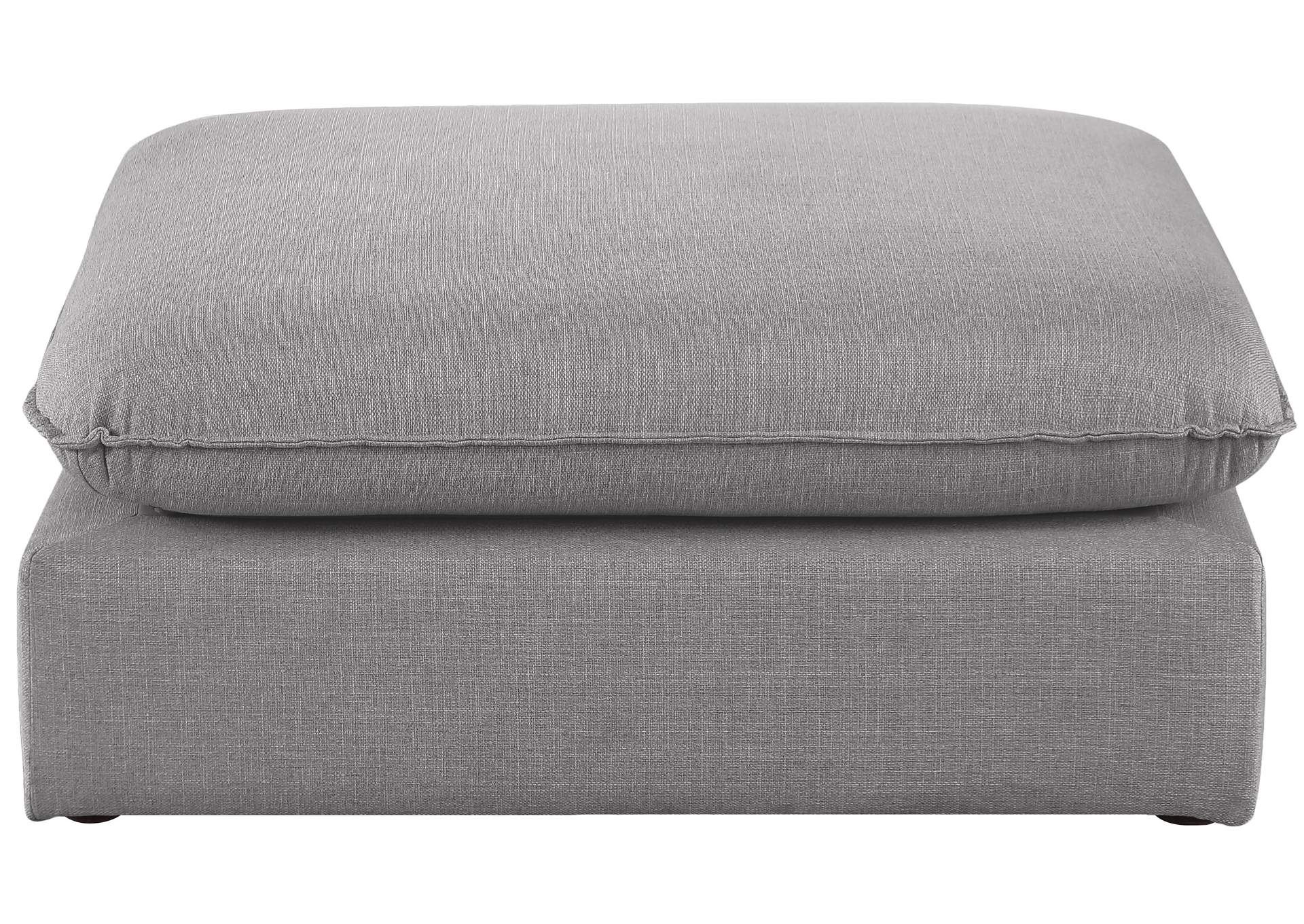 Mackenzie Grey Durable Linen Textured Ottoman,Meridian Furniture