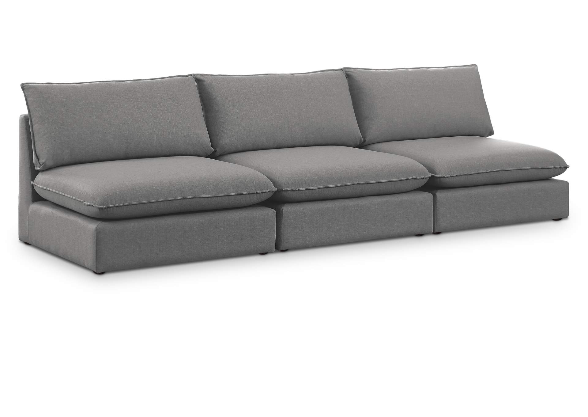 Mackenzie Grey Durable Linen Textured Modular Sofa,Meridian Furniture