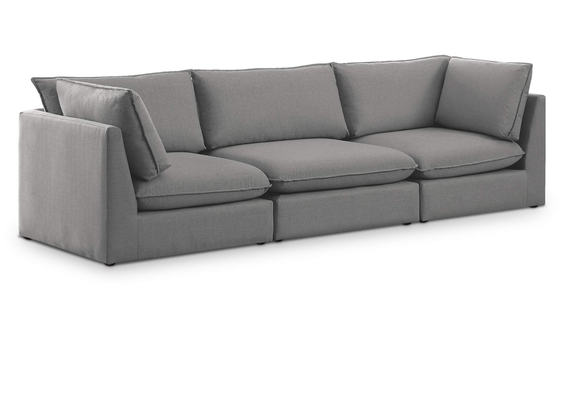 Mackenzie Grey Durable Linen Textured Modular Sofa,Meridian Furniture