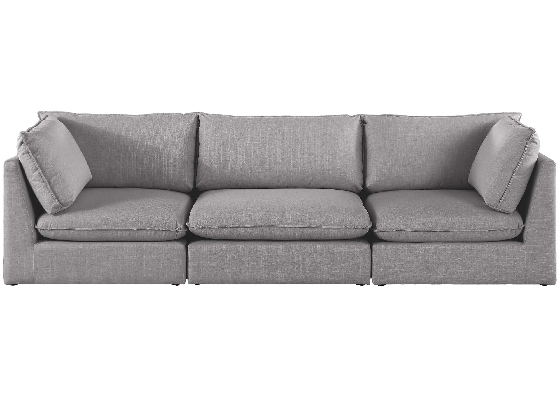 Mackenzie Grey Durable Linen Textured Modular Sofa,Meridian Furniture