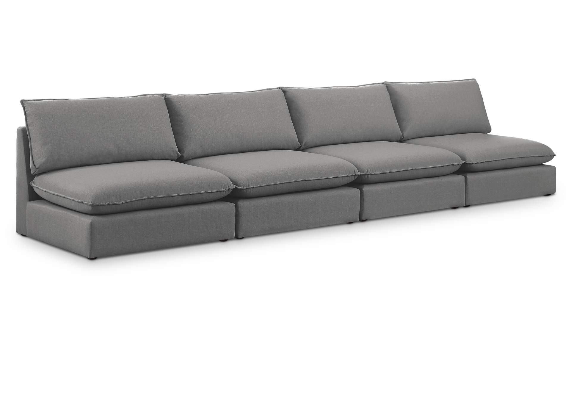 Mackenzie Grey Durable Linen Textured Modular Sofa,Meridian Furniture