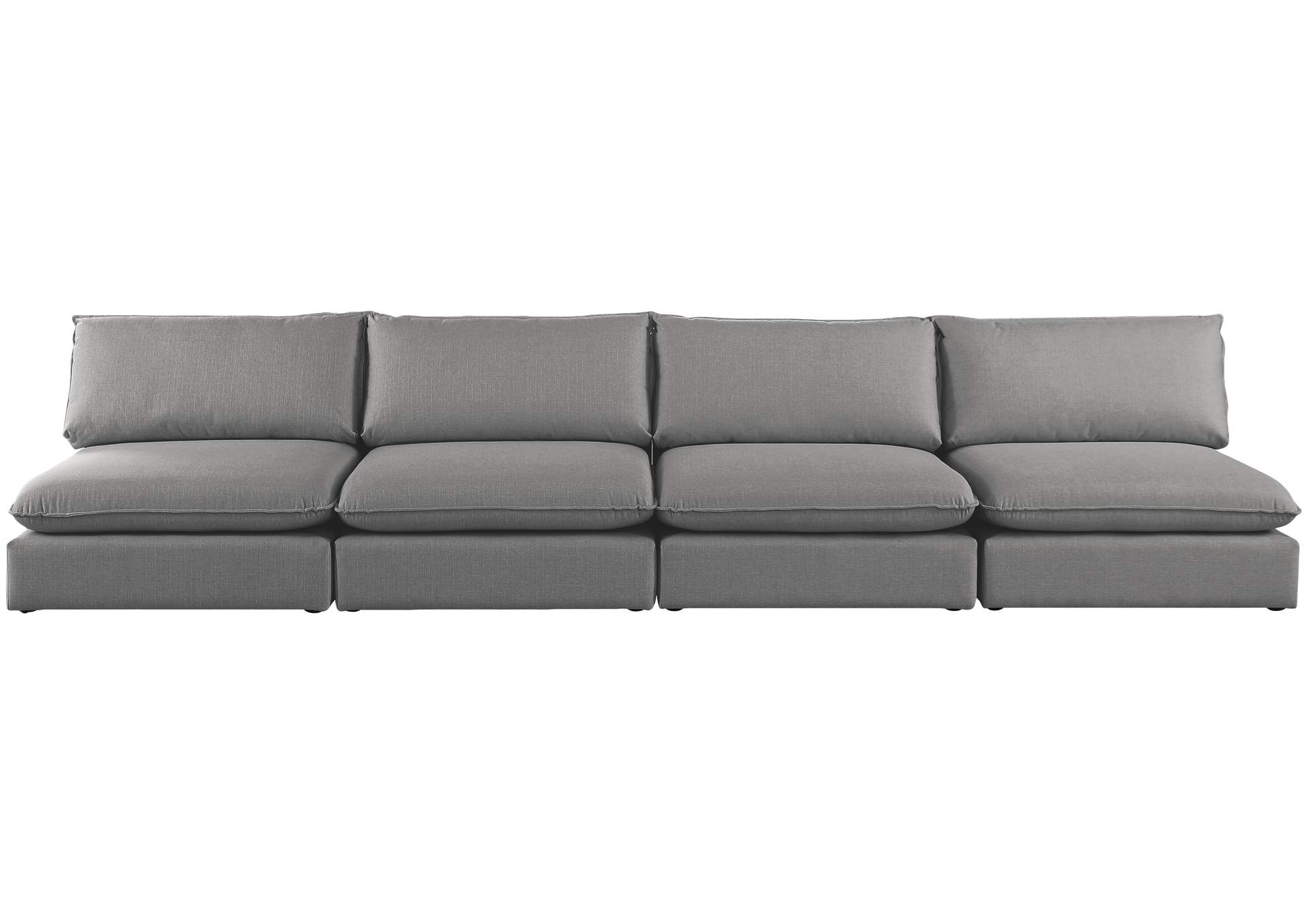 Mackenzie Grey Durable Linen Textured Modular Sofa,Meridian Furniture