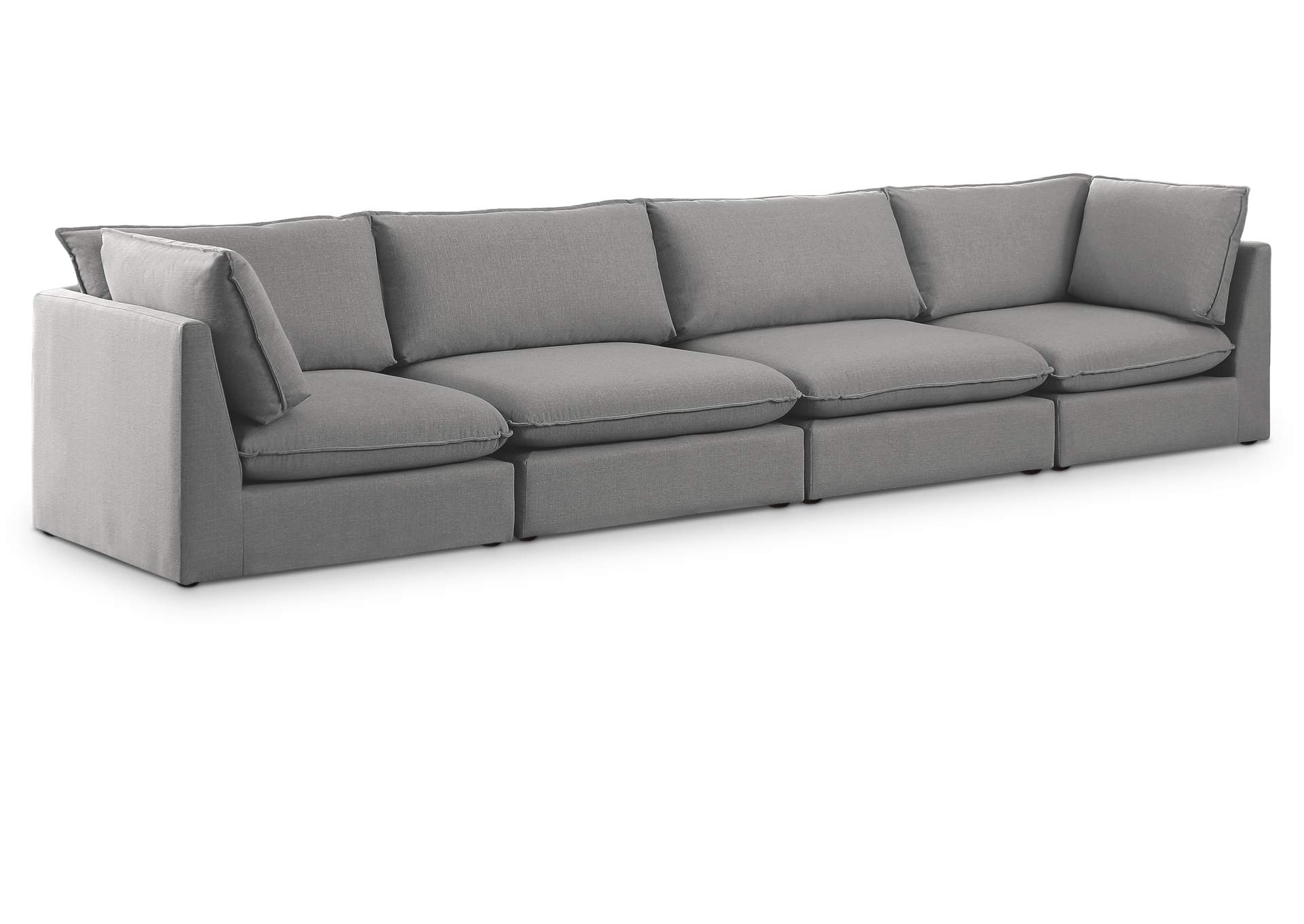 Mackenzie Grey Durable Linen Textured Modular Sofa,Meridian Furniture