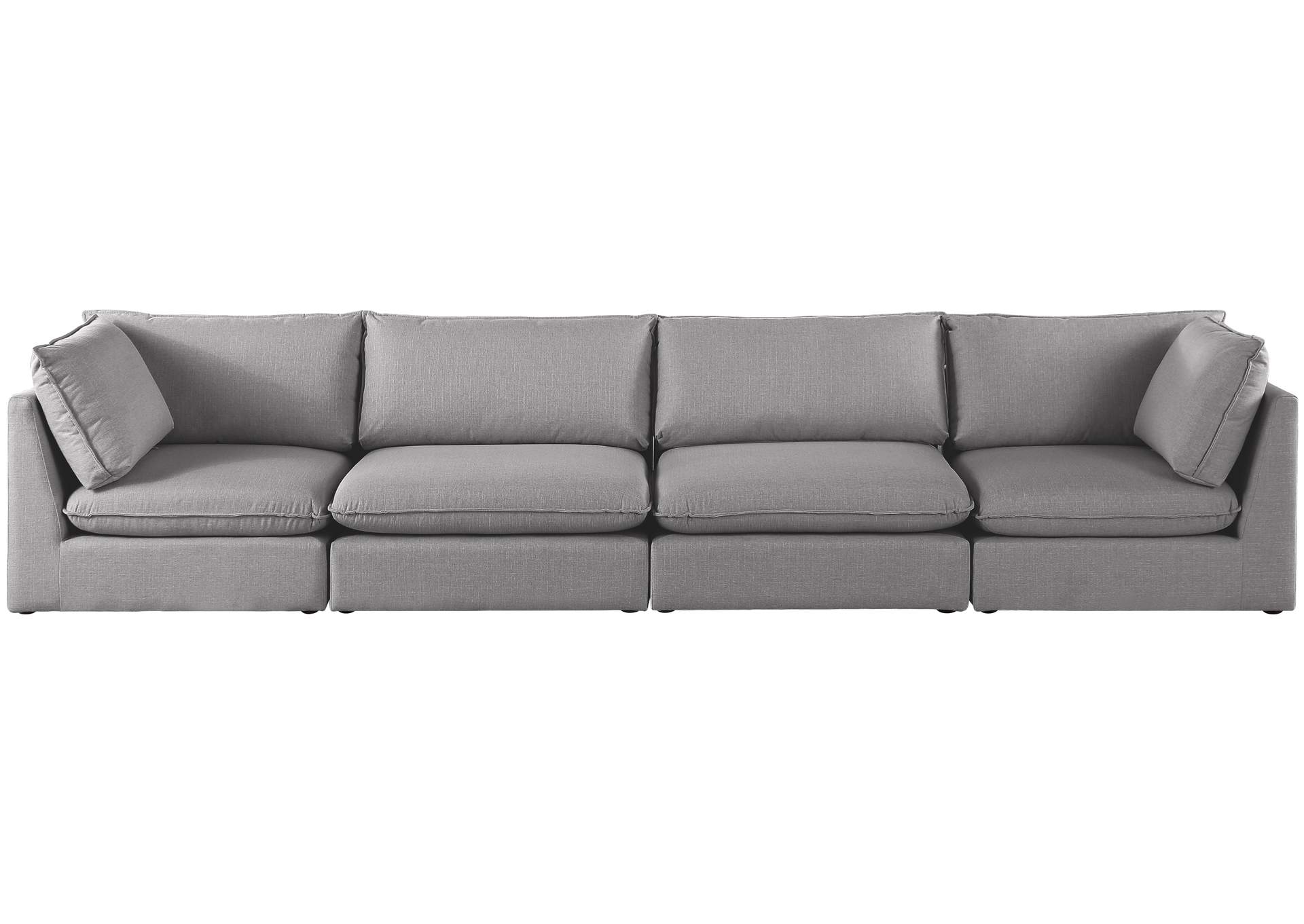 Mackenzie Grey Durable Linen Textured Modular Sofa,Meridian Furniture