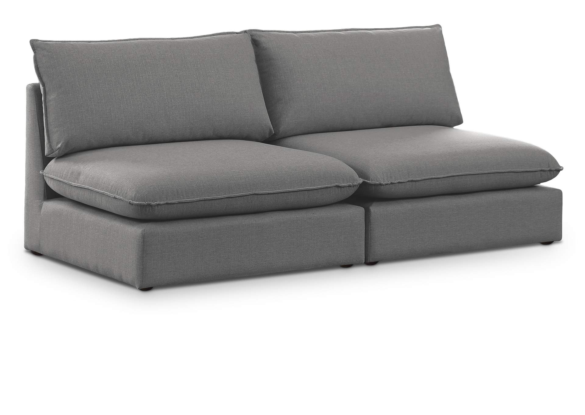 Mackenzie Grey Durable Linen Textured Modular Sofa,Meridian Furniture