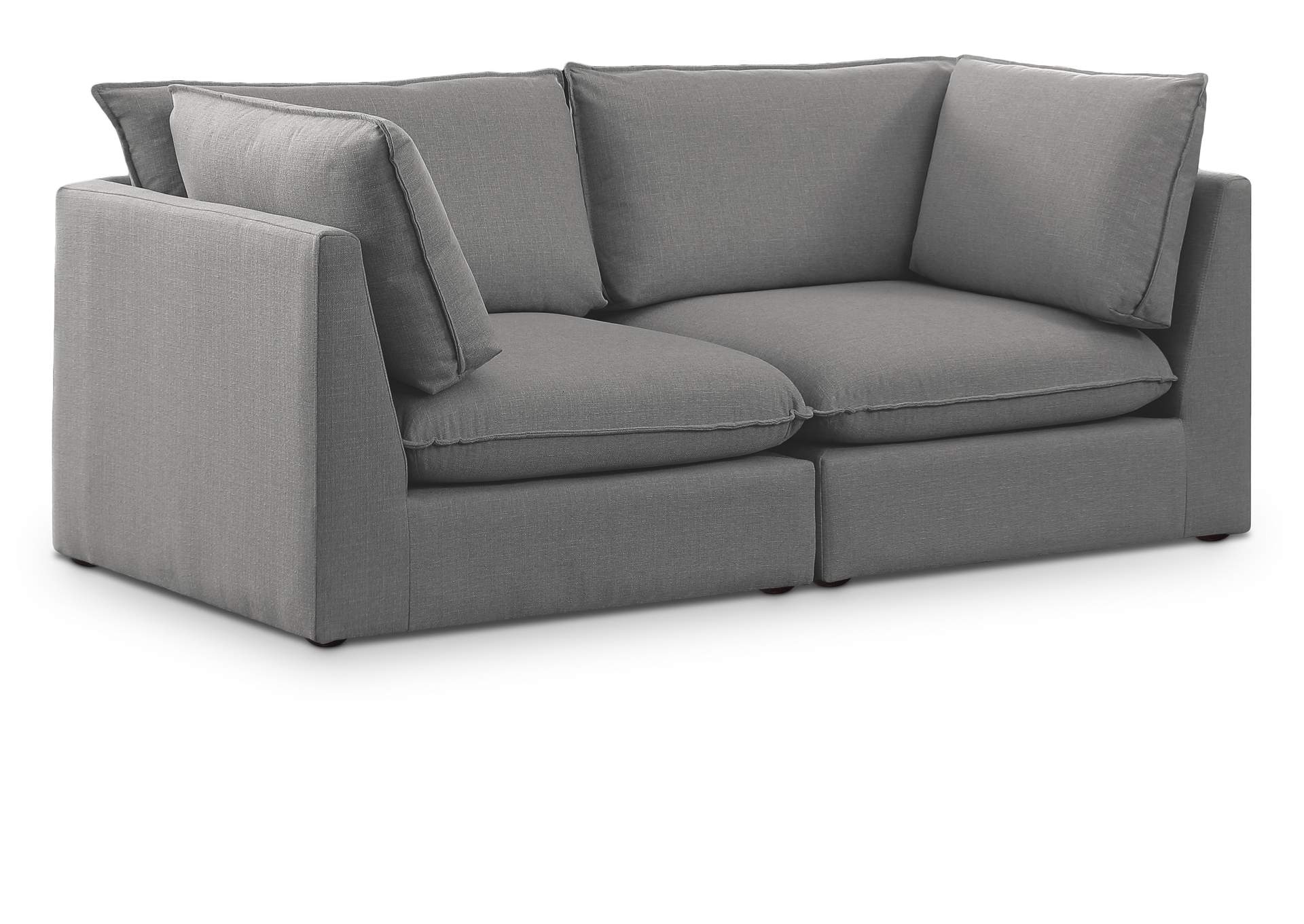 Mackenzie Grey Durable Linen Textured Modular Sofa,Meridian Furniture