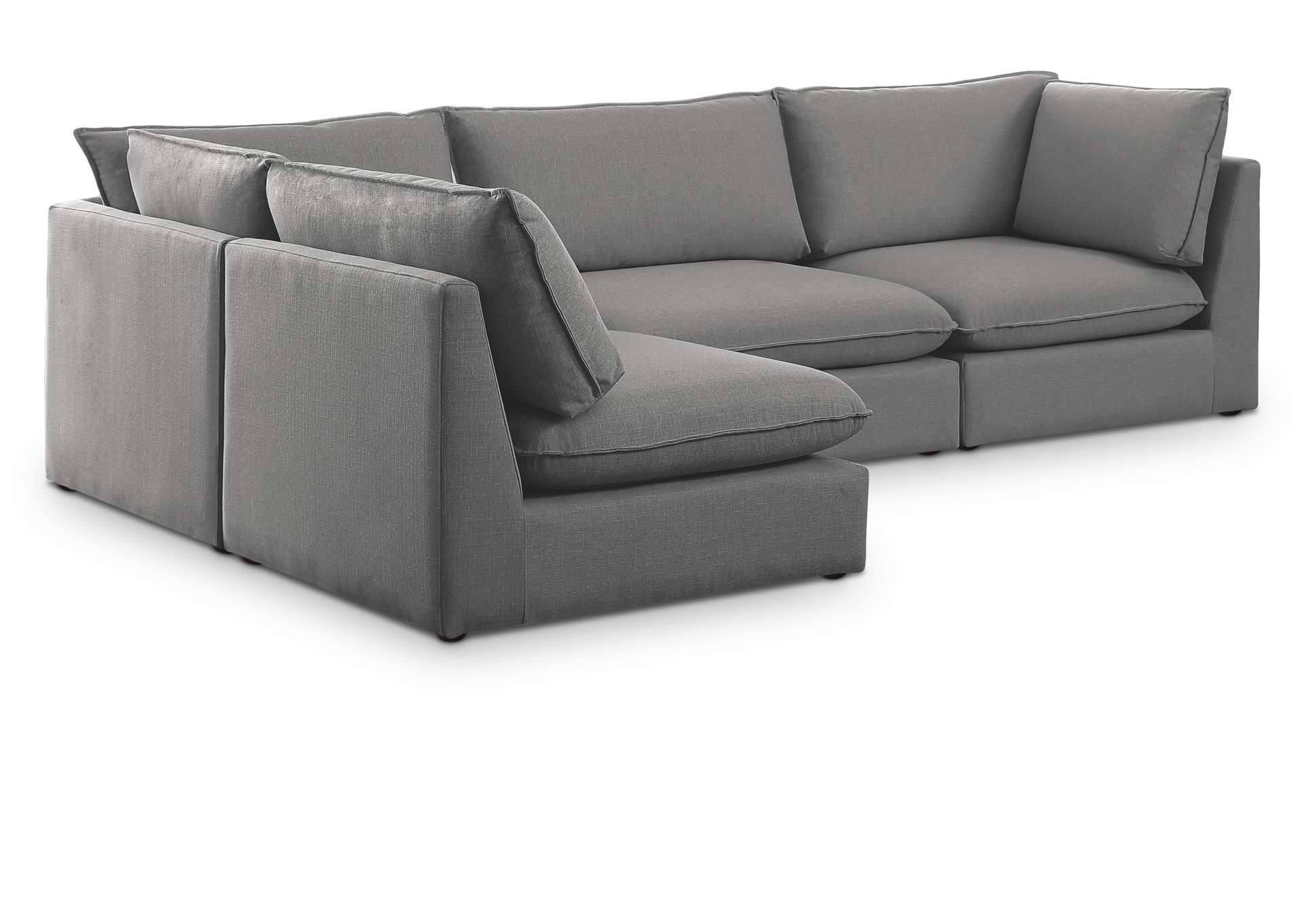 Mackenzie Grey Durable Linen Textured Modular Sectional,Meridian Furniture