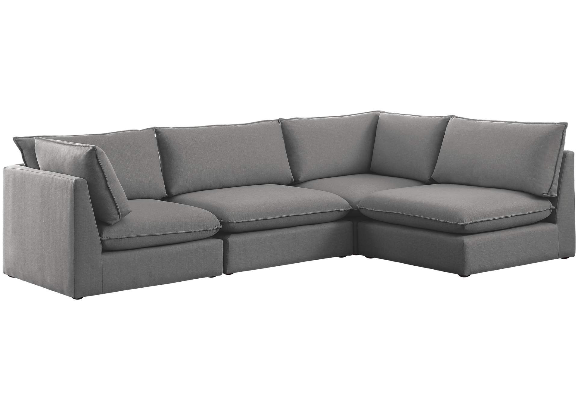 Mackenzie Grey Durable Linen Textured Modular Sectional,Meridian Furniture