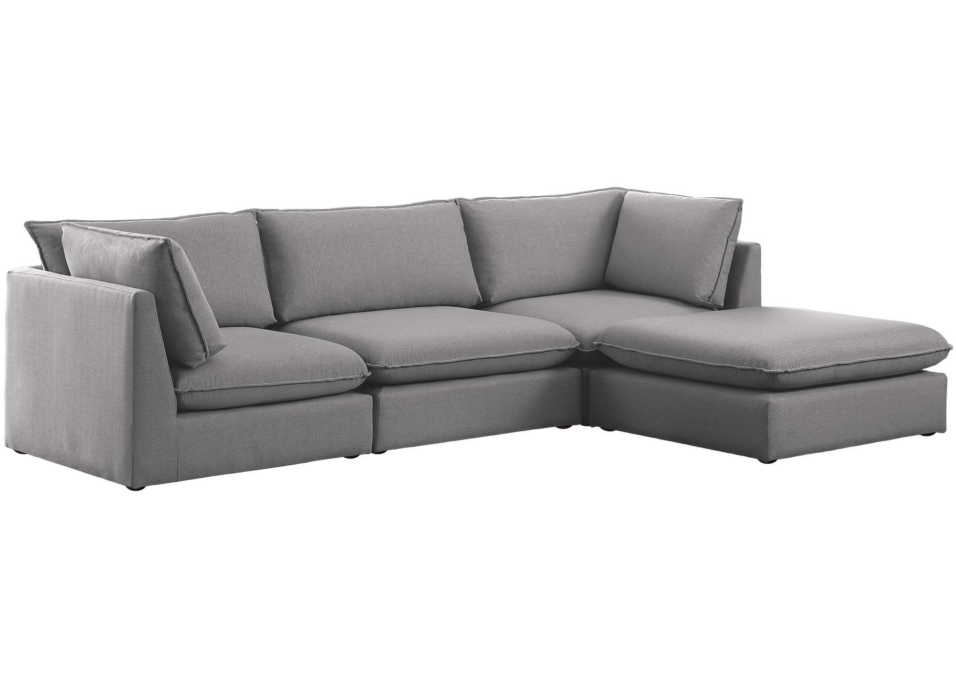 Mackenzie Grey Durable Linen Textured Modular Sectional,Meridian Furniture