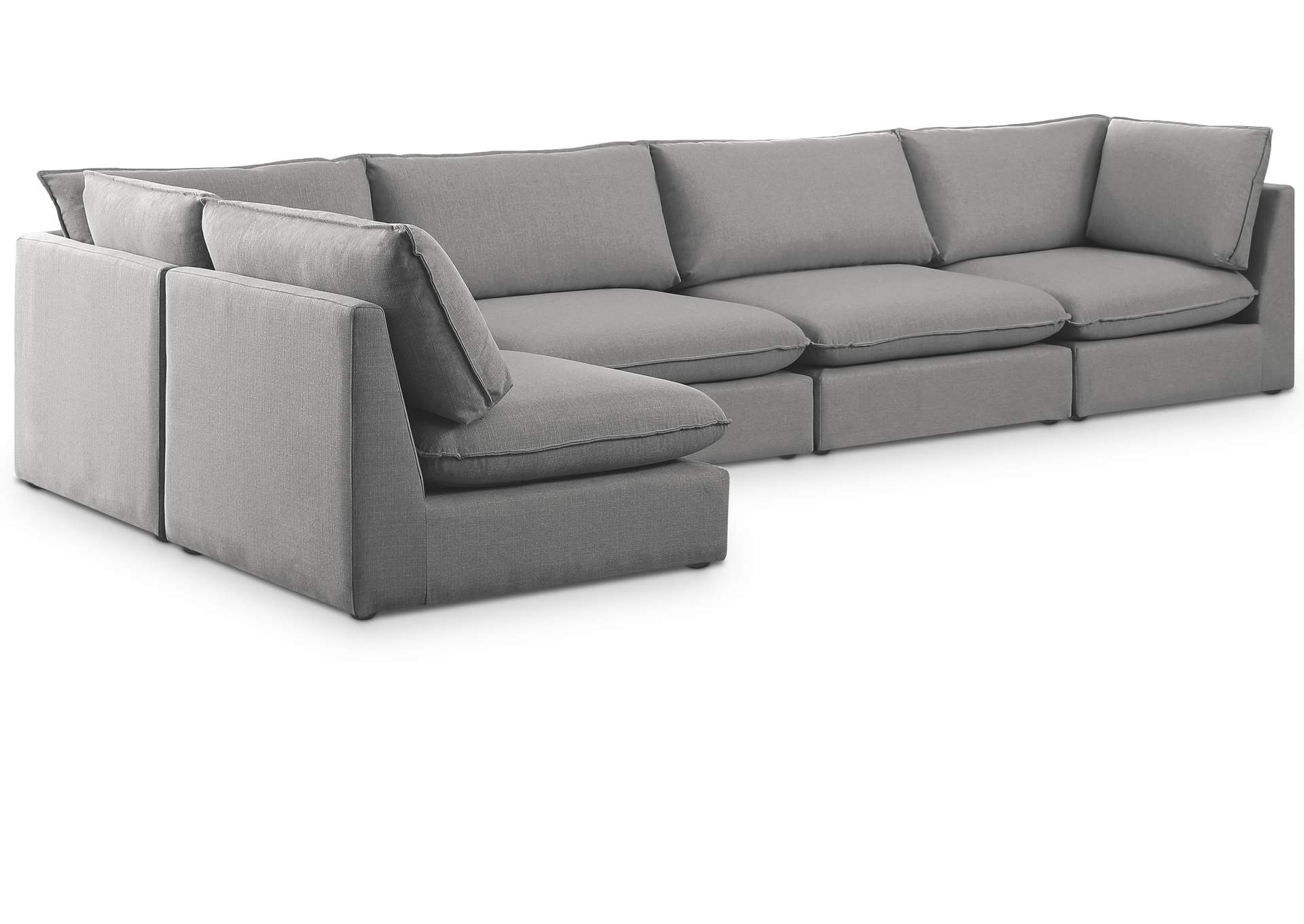 Mackenzie Grey Durable Linen Textured Modular Sectional,Meridian Furniture