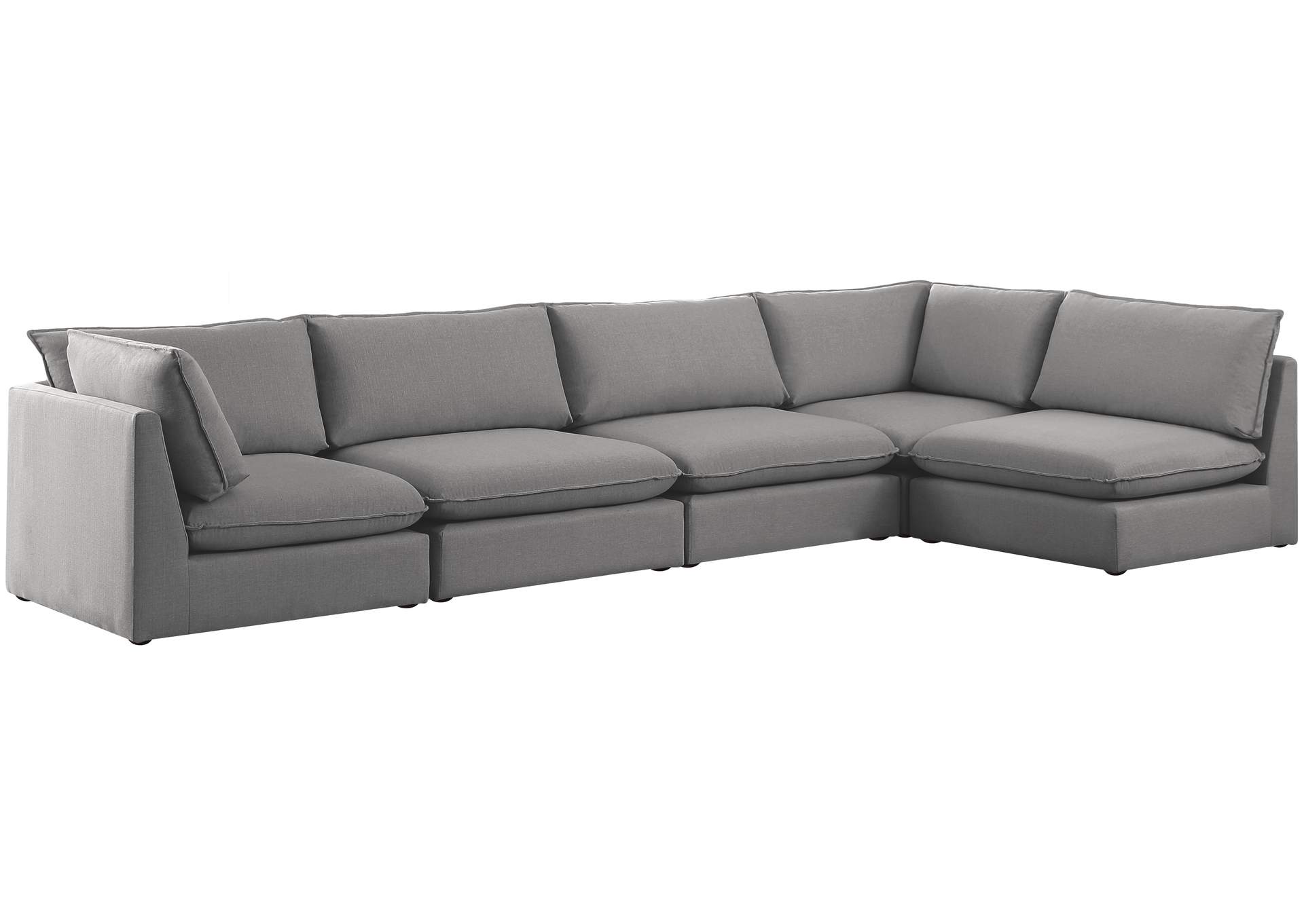 Mackenzie Grey Durable Linen Textured Modular Sectional,Meridian Furniture