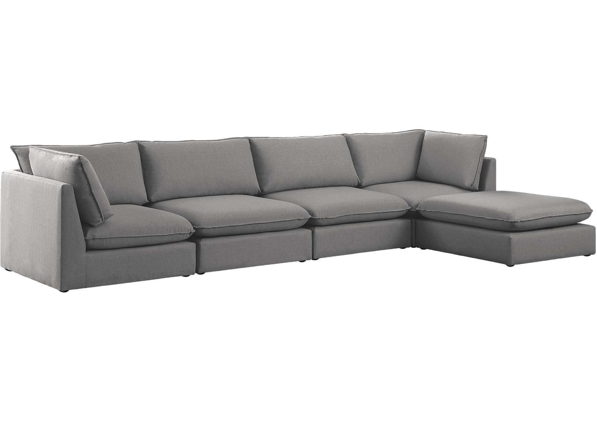 Mackenzie Grey Durable Linen Textured Modular Sectional,Meridian Furniture