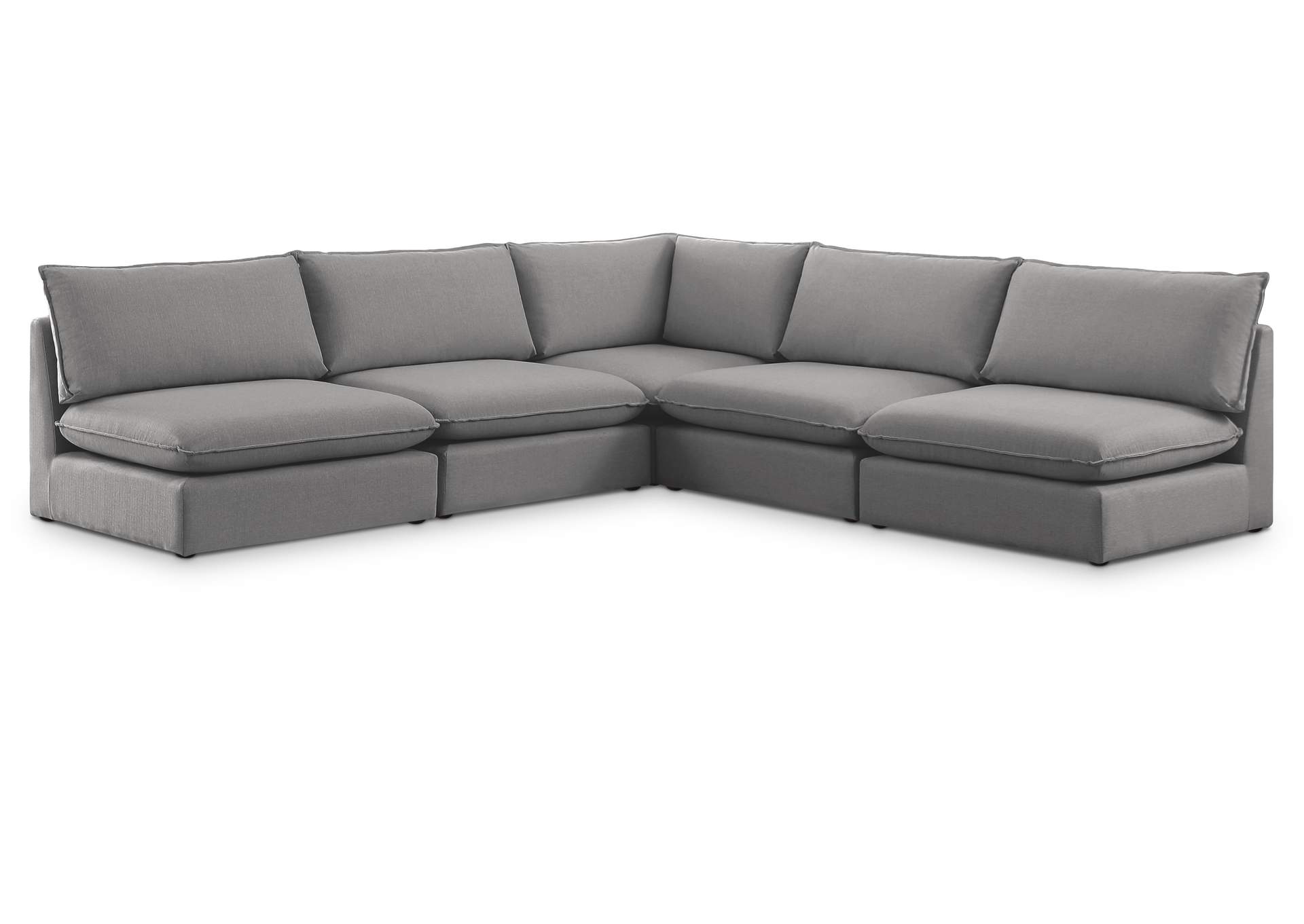 Mackenzie Grey Durable Linen Textured Modular Sectional,Meridian Furniture