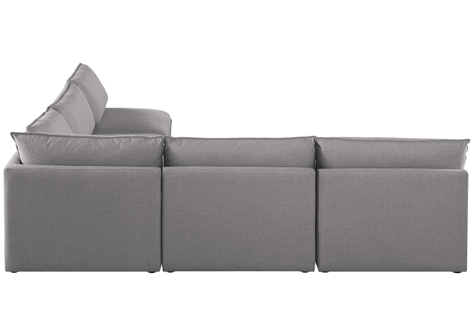 Mackenzie Grey Durable Linen Textured Modular Sectional,Meridian Furniture