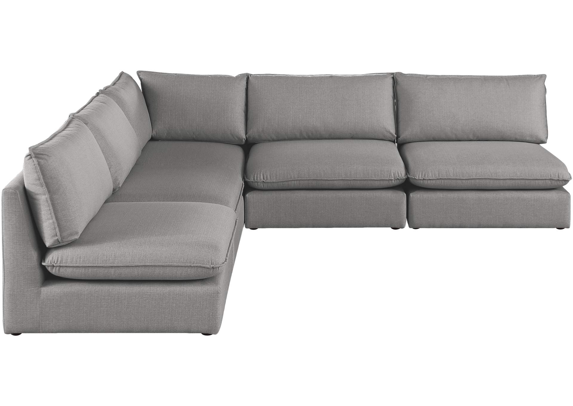 Mackenzie Grey Durable Linen Textured Modular Sectional,Meridian Furniture