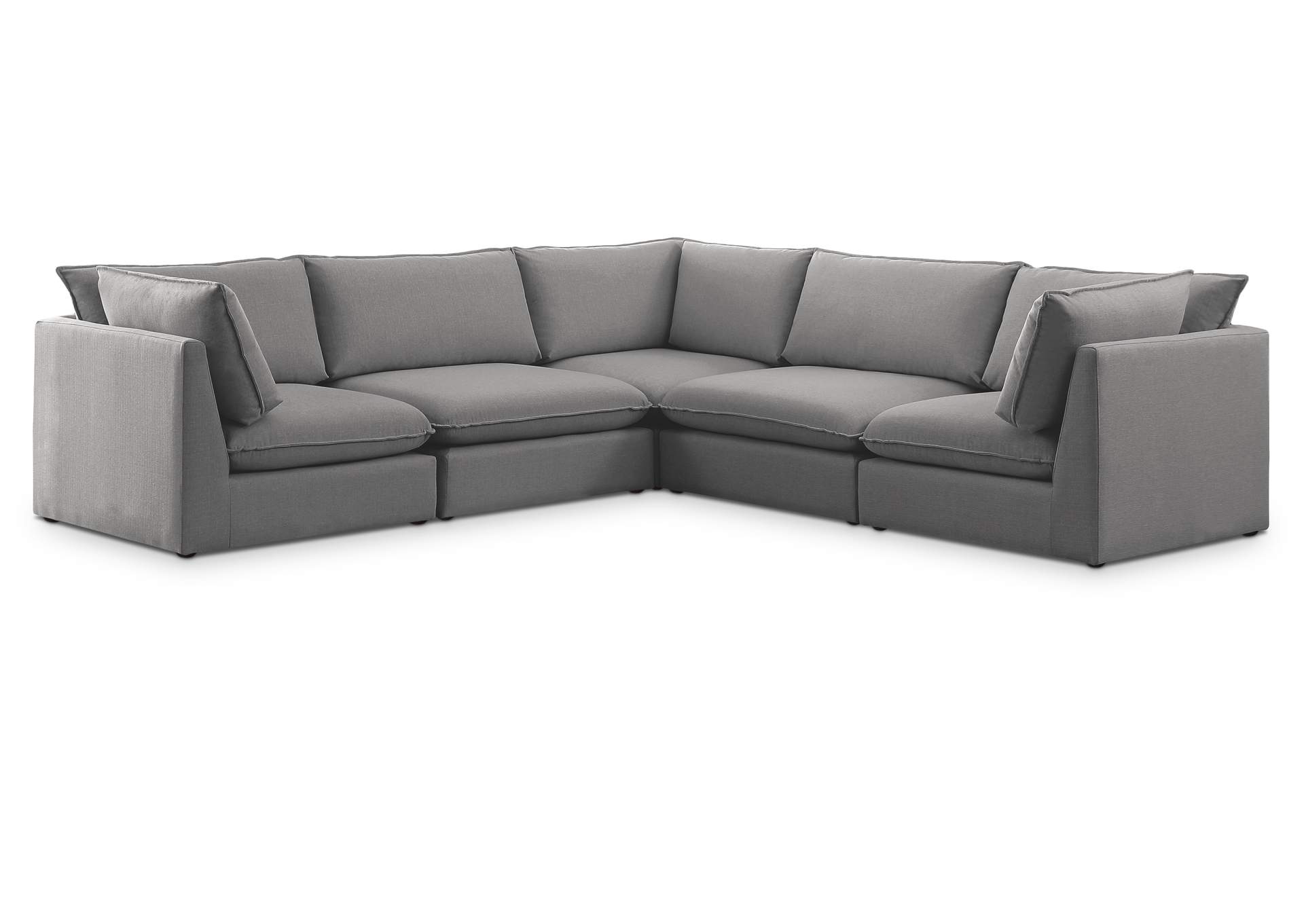 Mackenzie Grey Durable Linen Textured Modular Sectional,Meridian Furniture