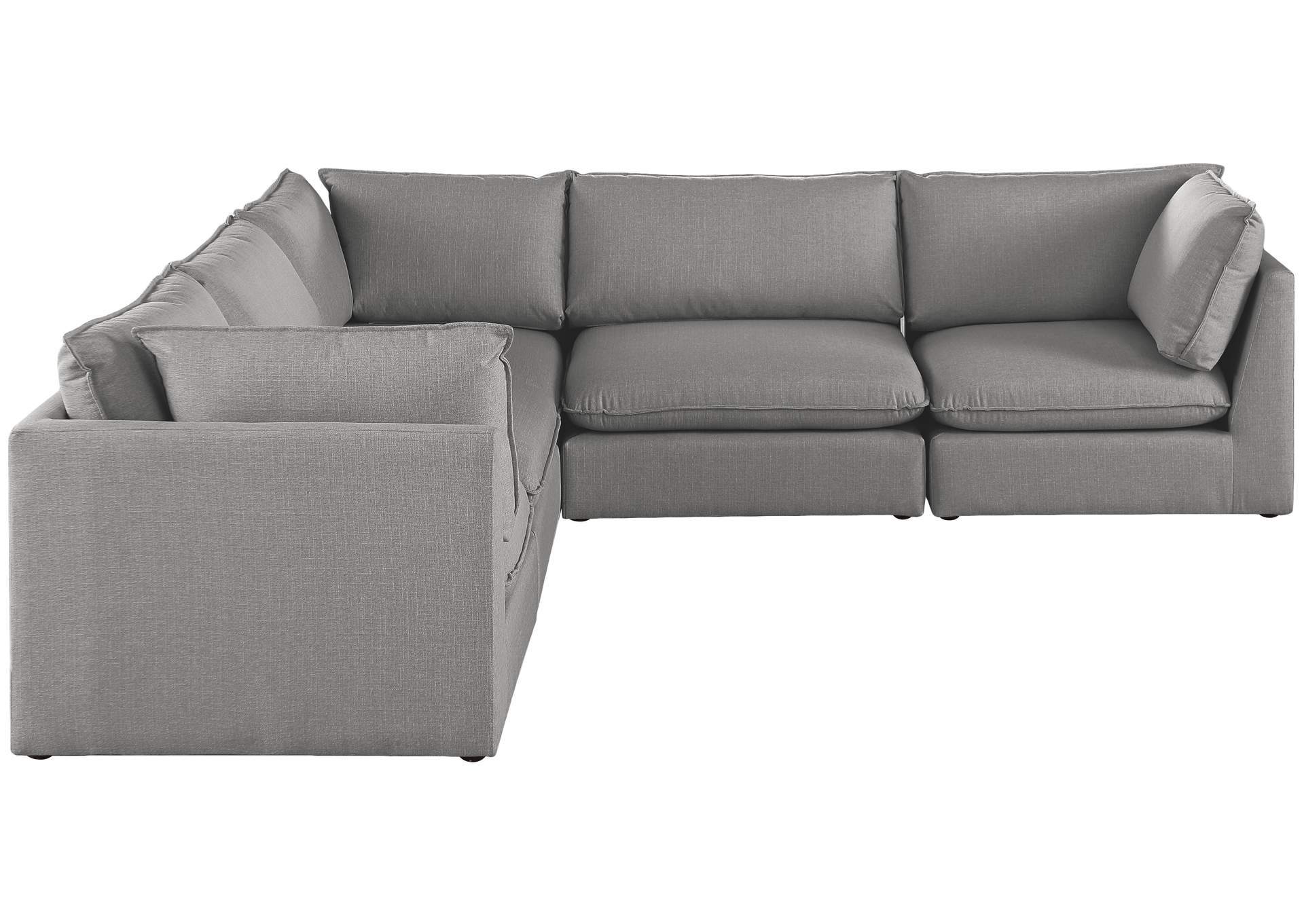 Mackenzie Grey Durable Linen Textured Modular Sectional,Meridian Furniture