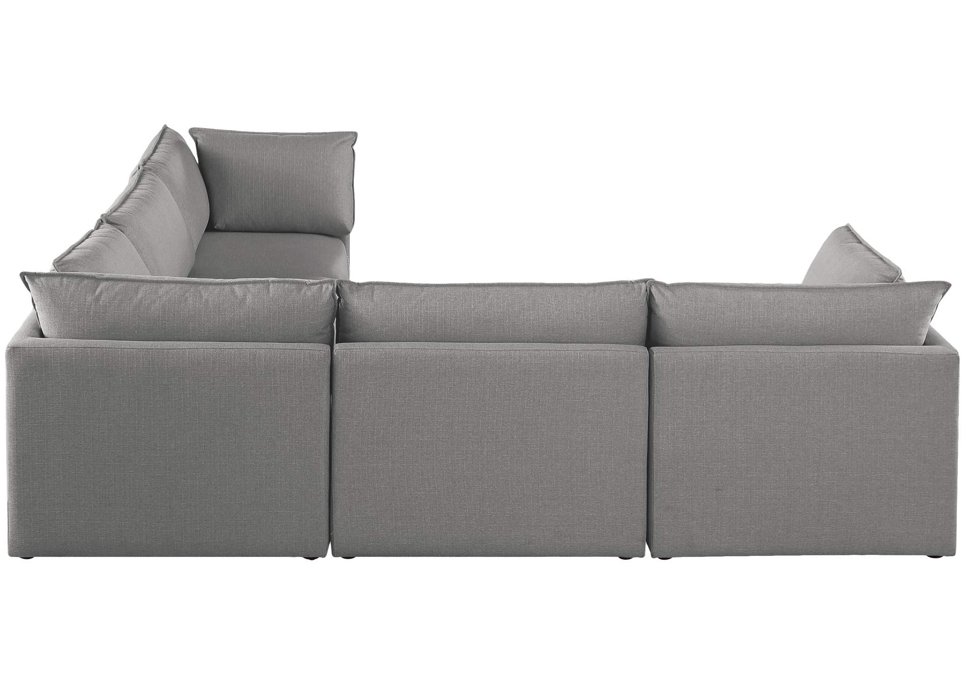 Mackenzie Grey Durable Linen Textured Modular Sectional,Meridian Furniture