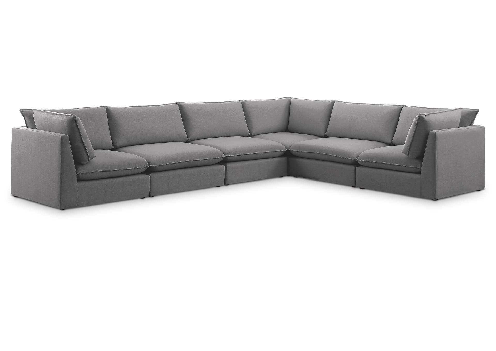 Mackenzie Grey Durable Linen Textured Modular Sectional,Meridian Furniture