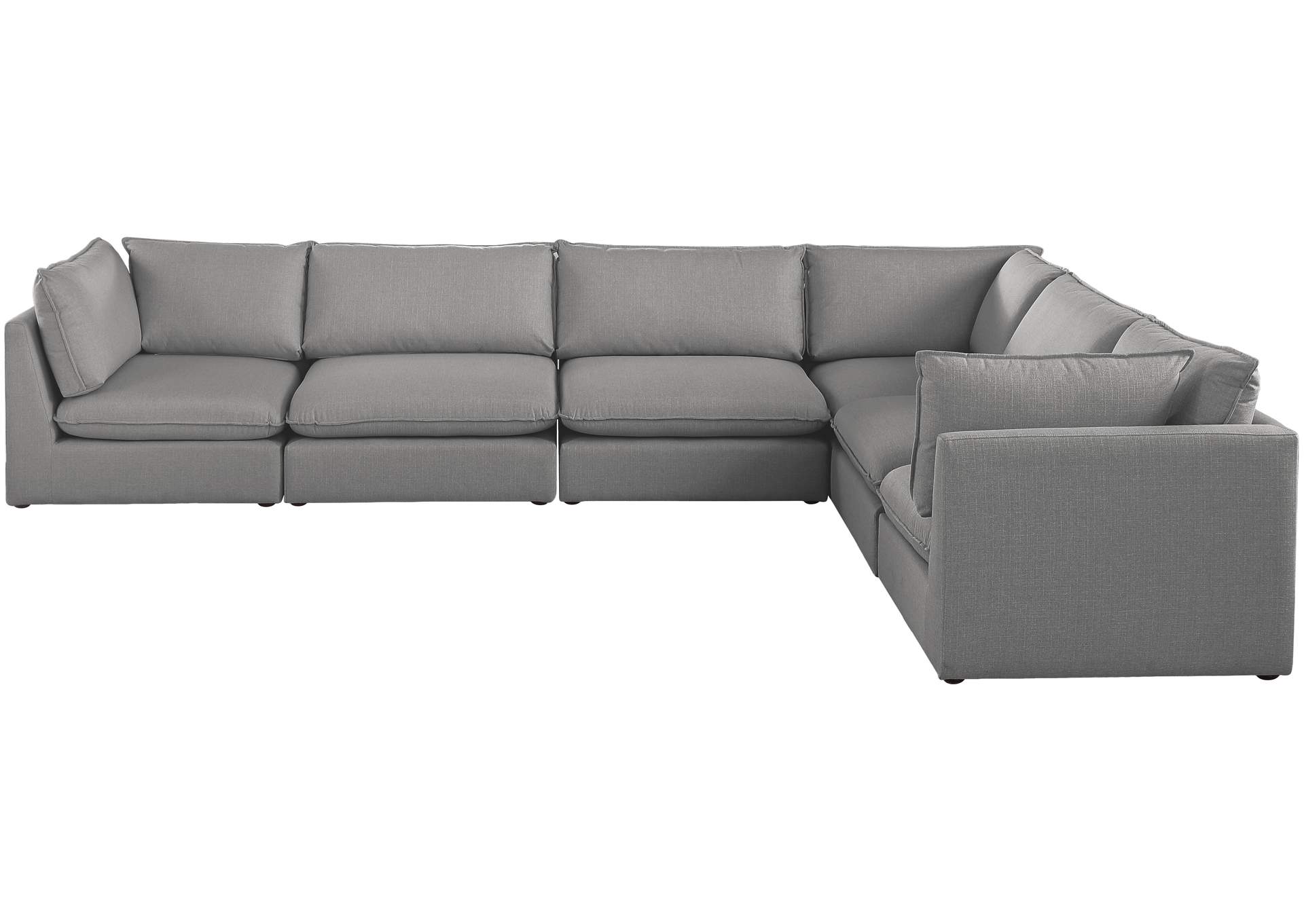 Mackenzie Grey Durable Linen Textured Modular Sectional,Meridian Furniture