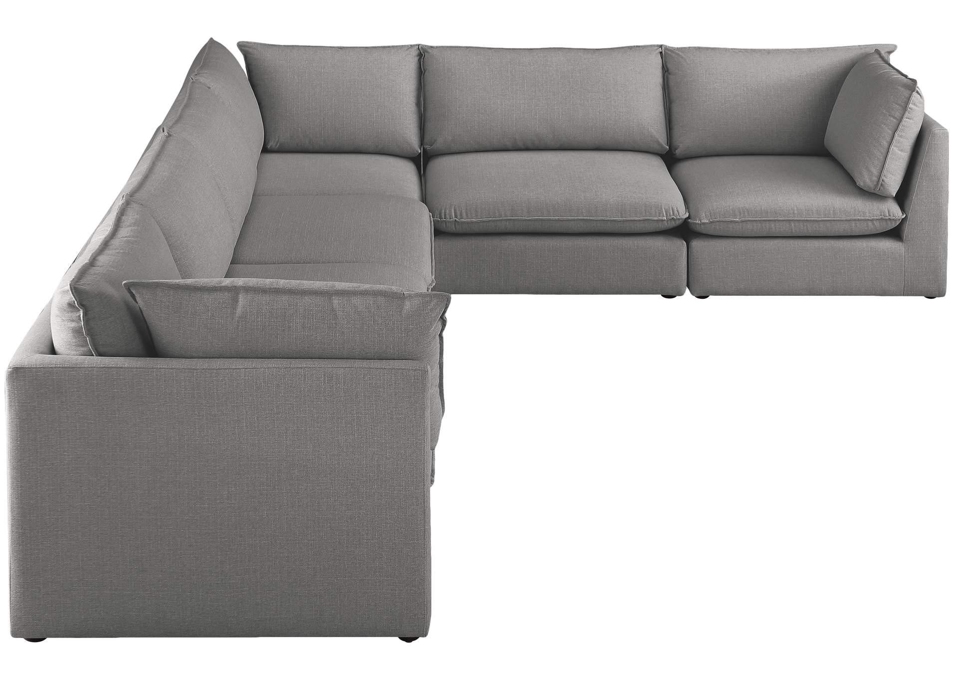 Mackenzie Grey Durable Linen Textured Modular Sectional,Meridian Furniture