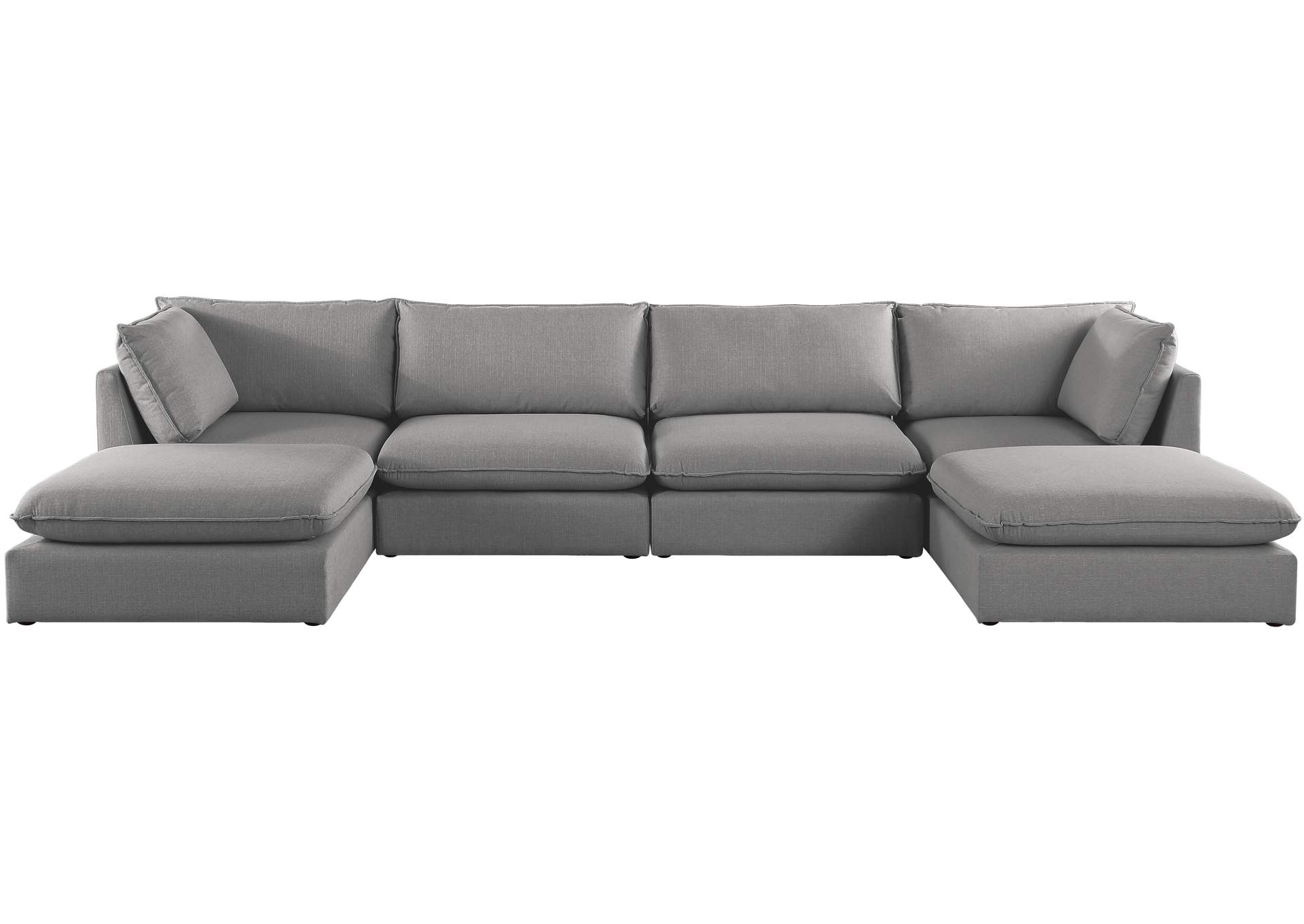 Mackenzie Grey Durable Linen Textured Modular Sectional,Meridian Furniture