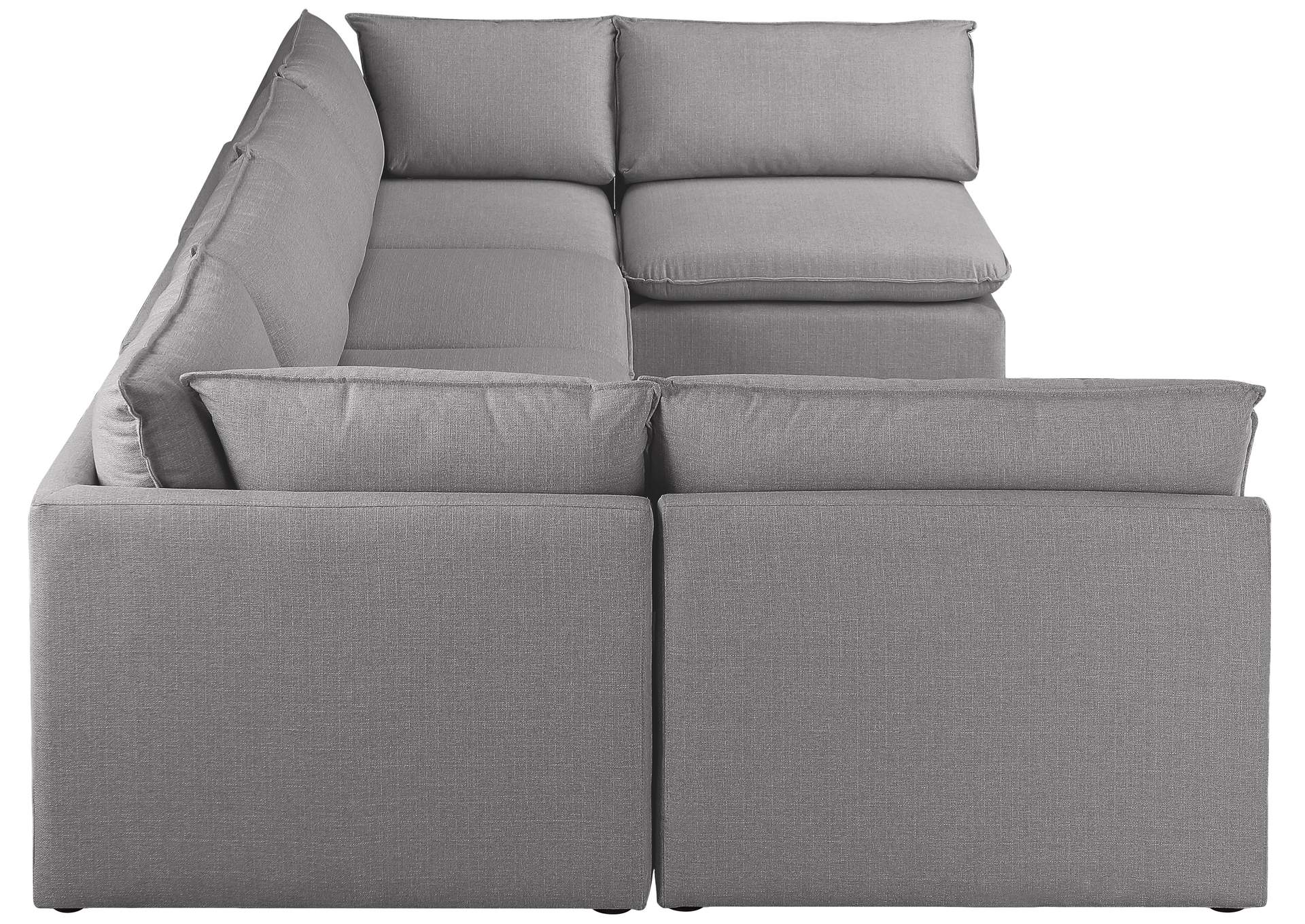 Mackenzie Grey Durable Linen Textured Modular Sectional,Meridian Furniture