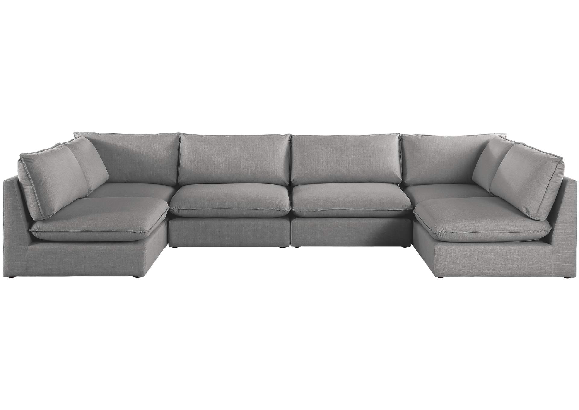 Mackenzie Grey Durable Linen Textured Modular Sectional,Meridian Furniture