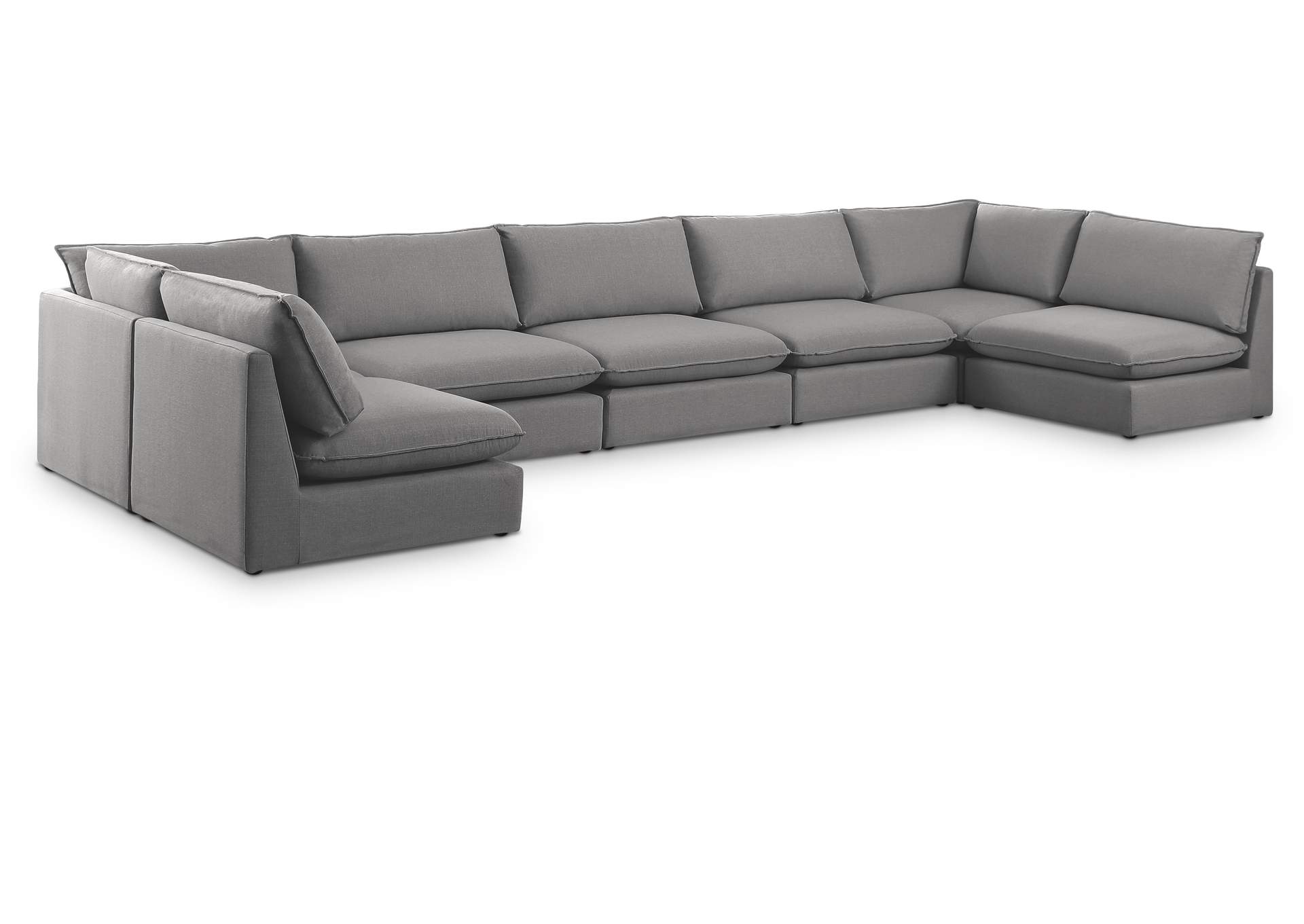 Mackenzie Grey Durable Linen Textured Modular Sectional,Meridian Furniture