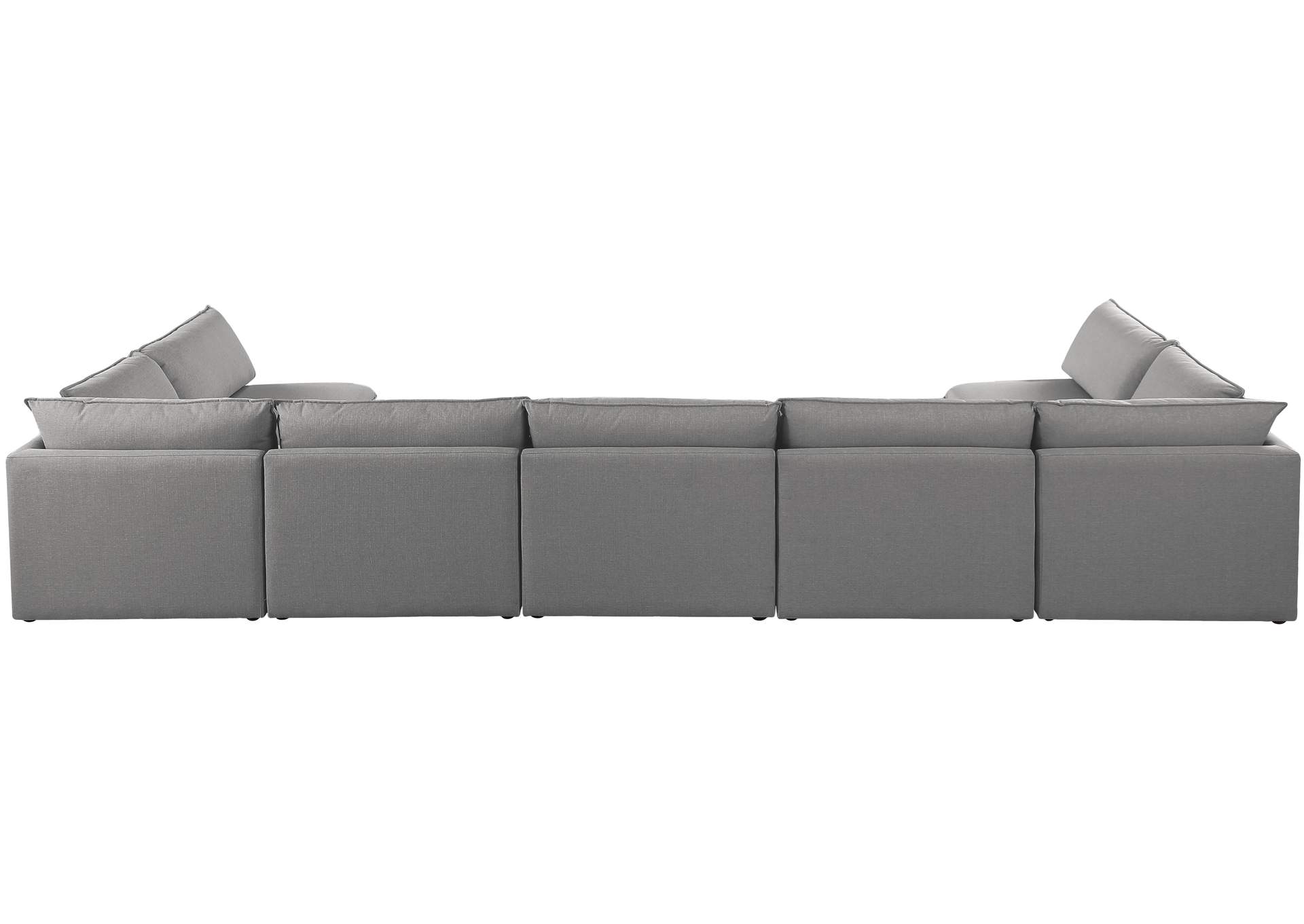 Mackenzie Grey Durable Linen Textured Modular Sectional,Meridian Furniture