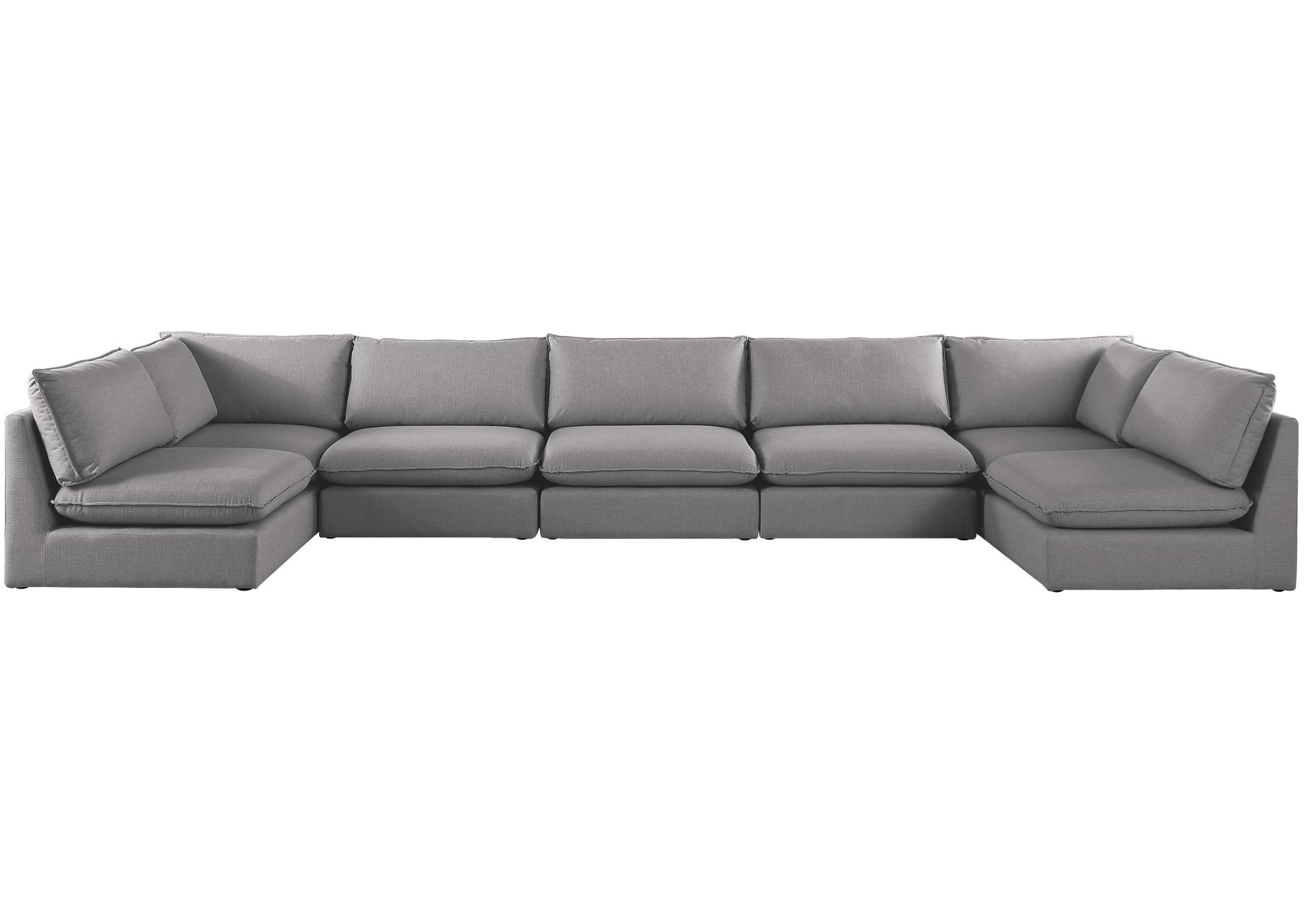 Mackenzie Grey Durable Linen Textured Modular Sectional,Meridian Furniture