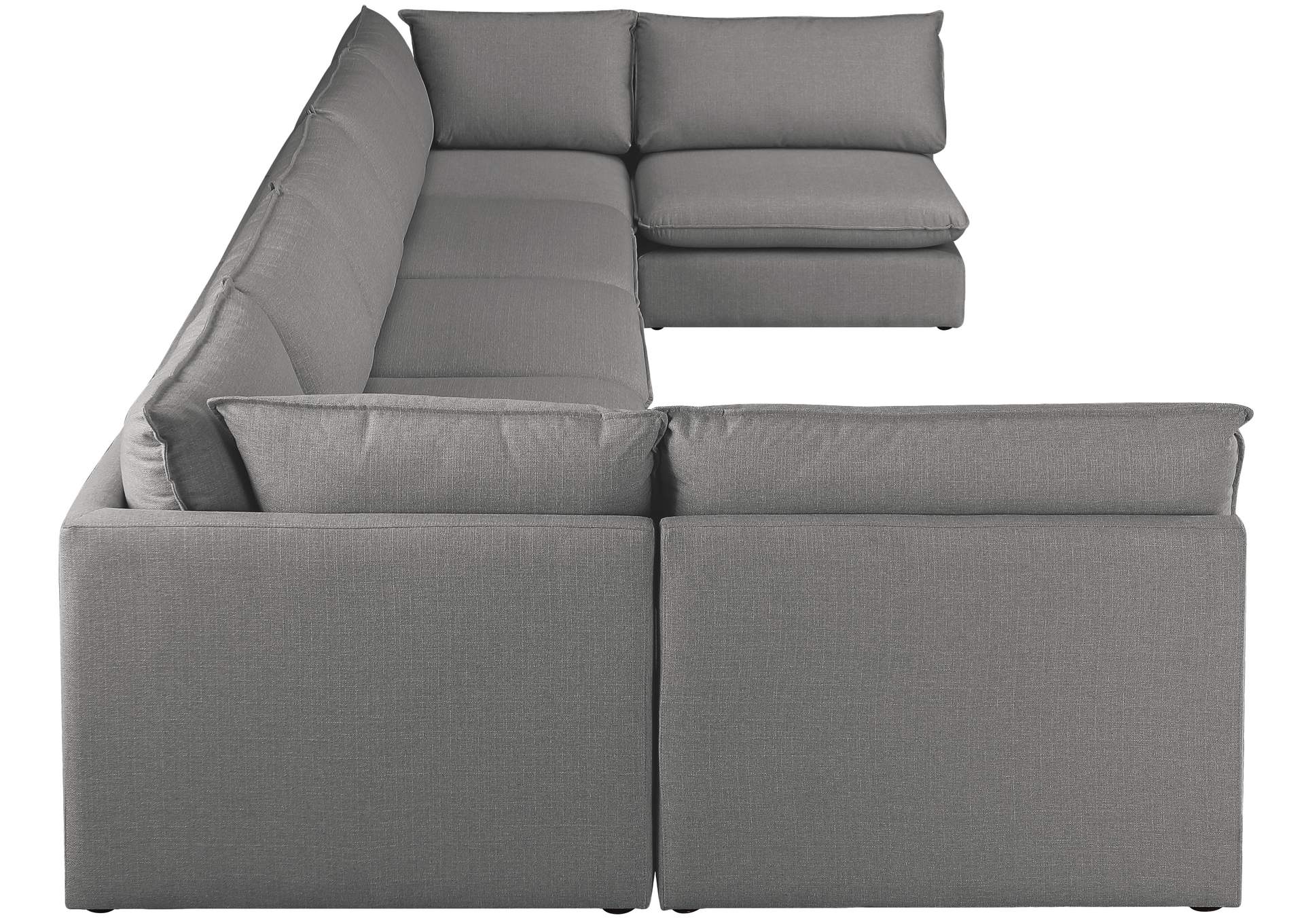 Mackenzie Grey Durable Linen Textured Modular Sectional,Meridian Furniture