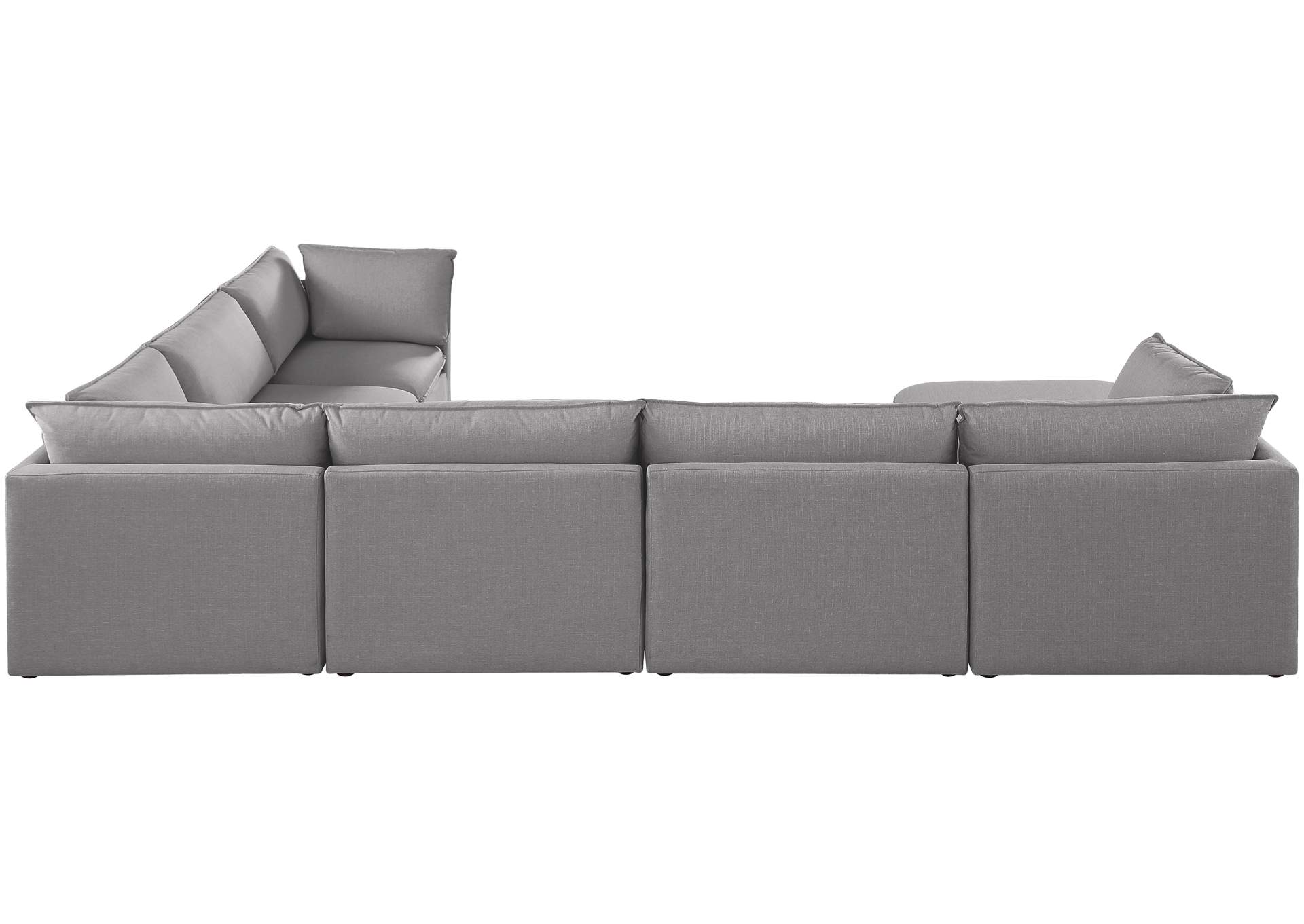 Mackenzie Grey Durable Linen Textured Modular Sectional,Meridian Furniture