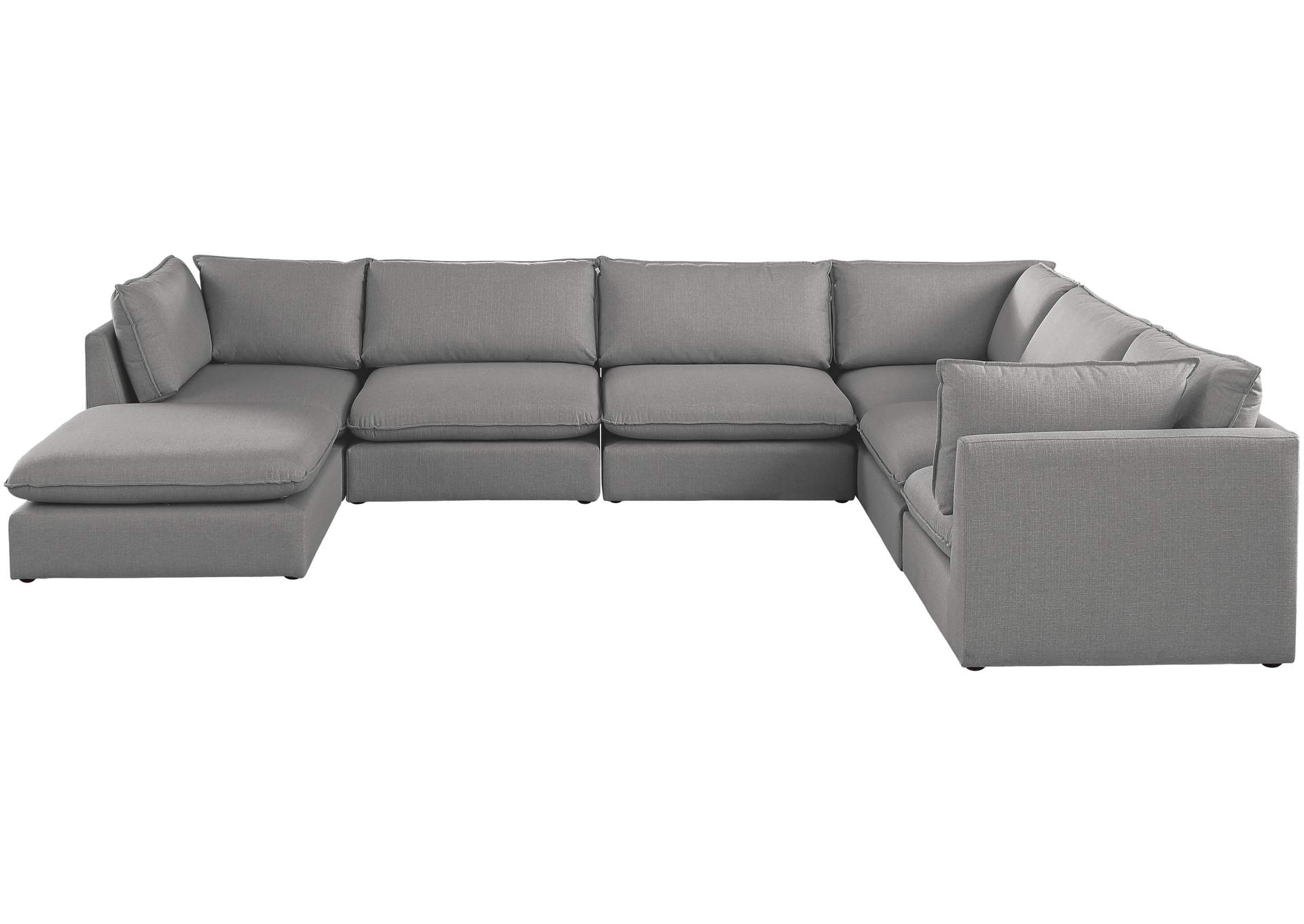 Mackenzie Grey Durable Linen Textured Modular Sectional,Meridian Furniture