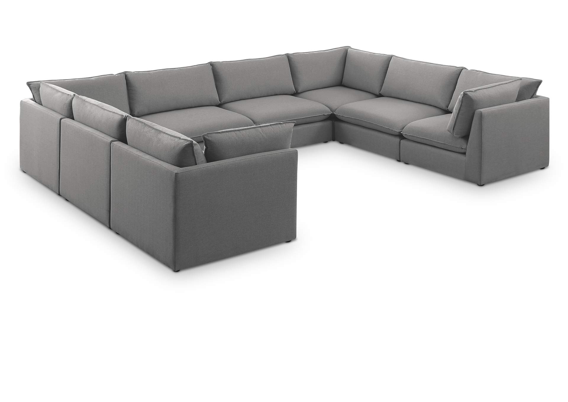 Mackenzie Grey Durable Linen Textured Modular Sectional,Meridian Furniture