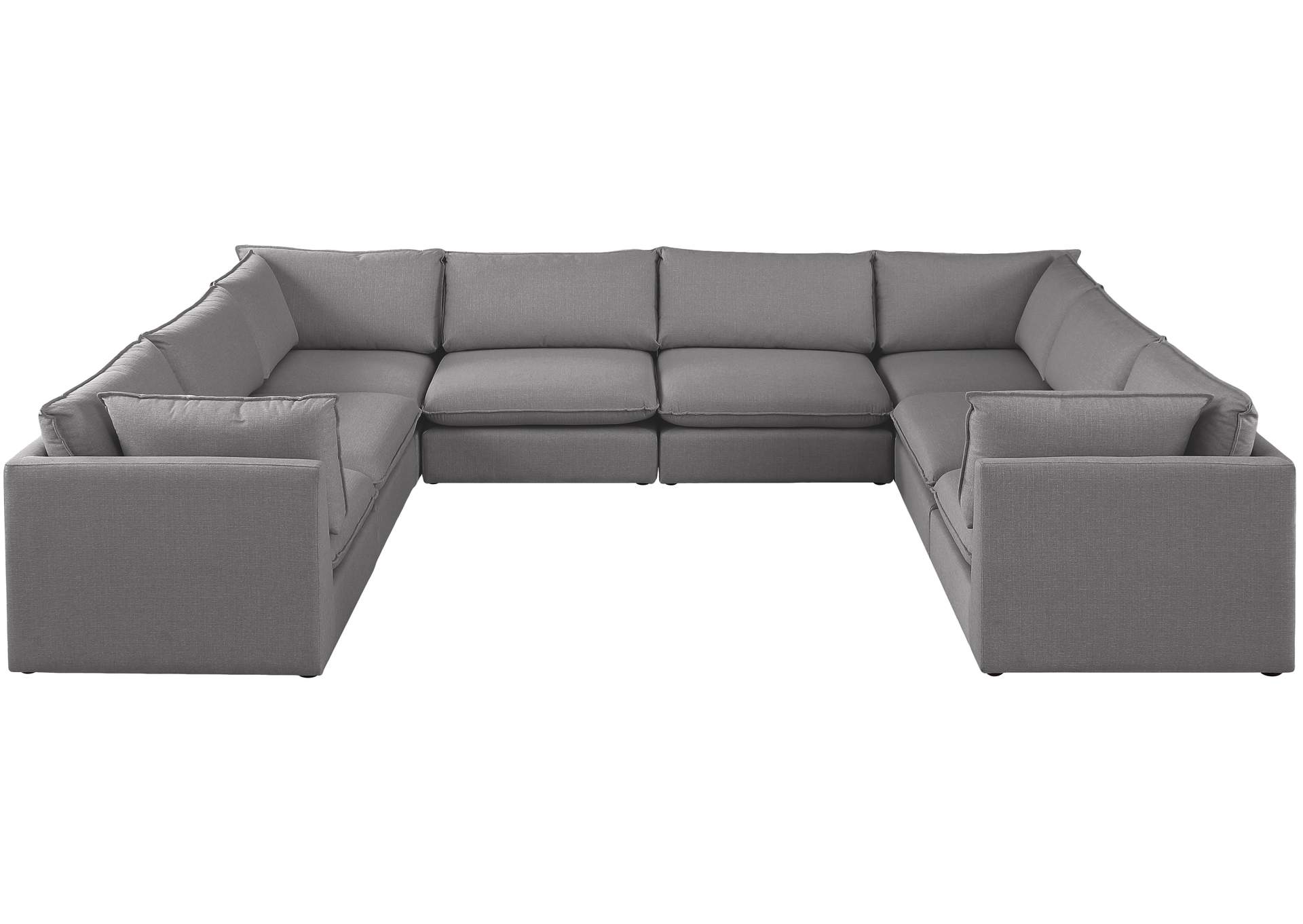 Mackenzie Grey Durable Linen Textured Modular Sectional,Meridian Furniture