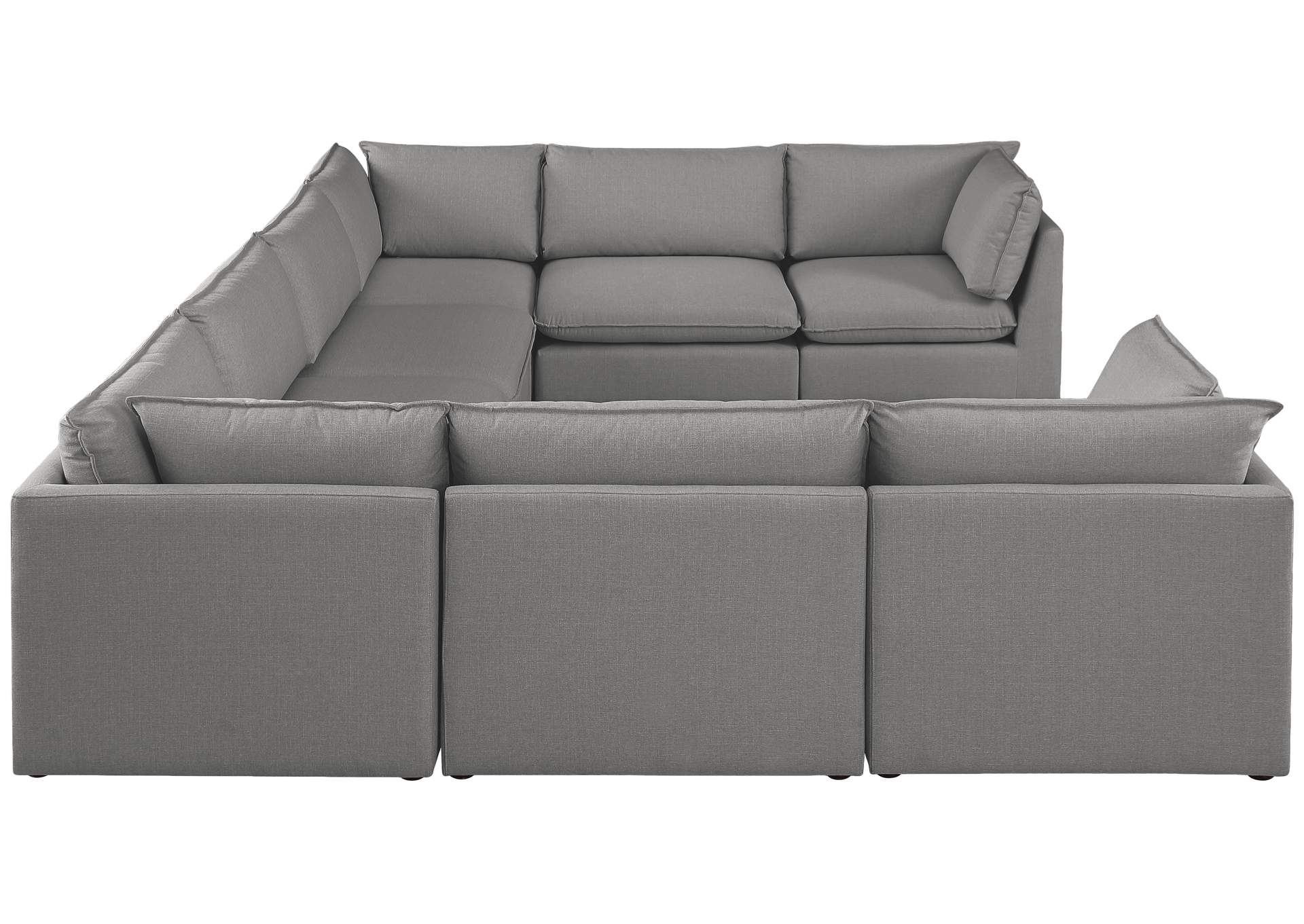 Mackenzie Grey Durable Linen Textured Modular Sectional,Meridian Furniture