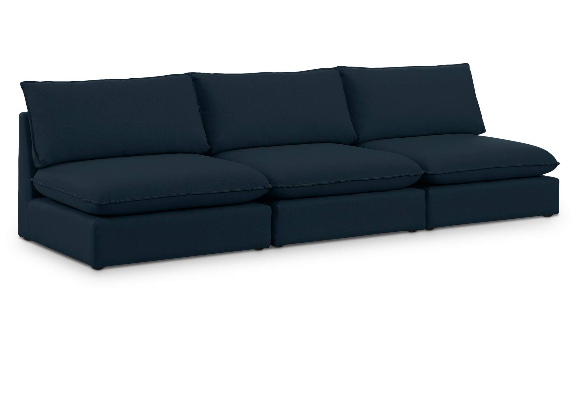 Mackenzie Navy Durable Linen Textured Modular Sofa,Meridian Furniture