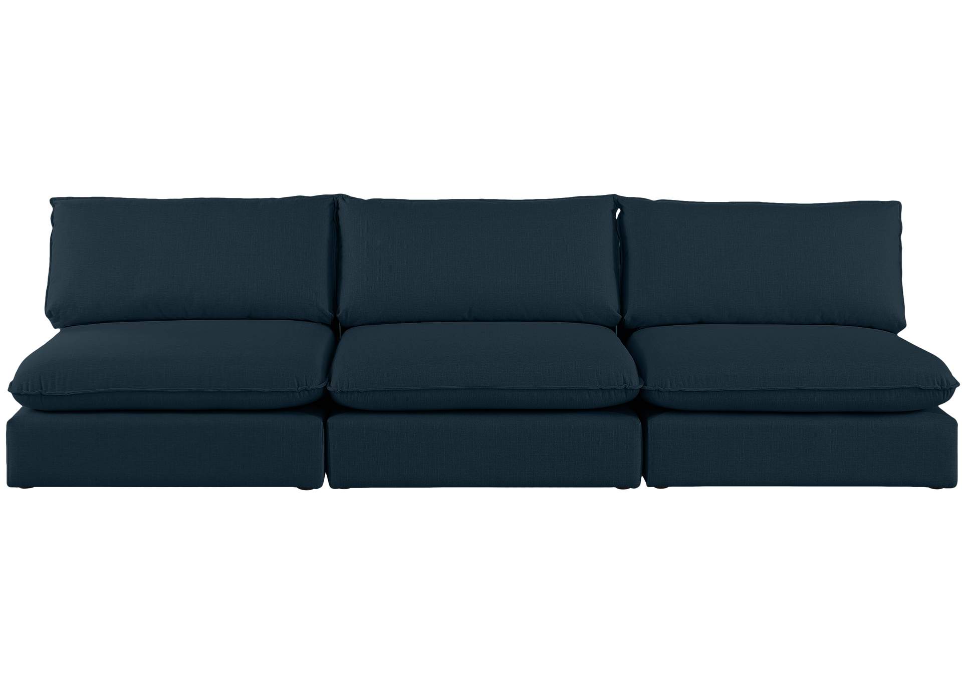 Mackenzie Navy Durable Linen Textured Modular Sofa,Meridian Furniture