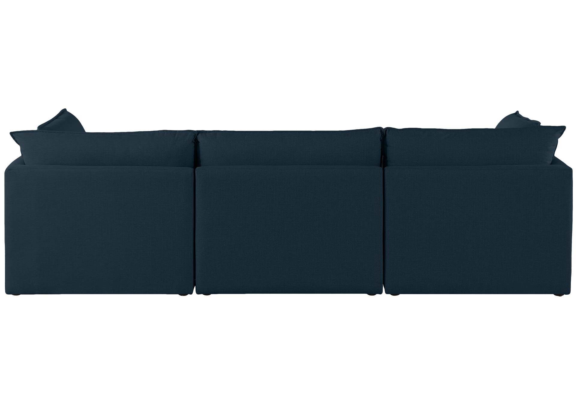 Mackenzie Navy Durable Linen Textured Modular Sofa,Meridian Furniture