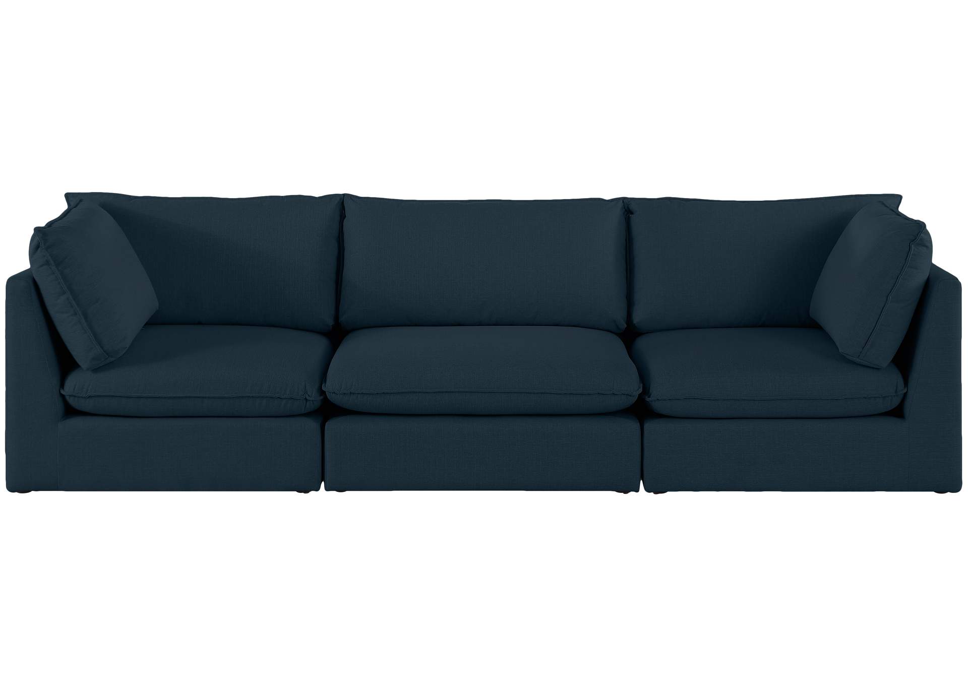 Mackenzie Navy Durable Linen Textured Modular Sofa,Meridian Furniture