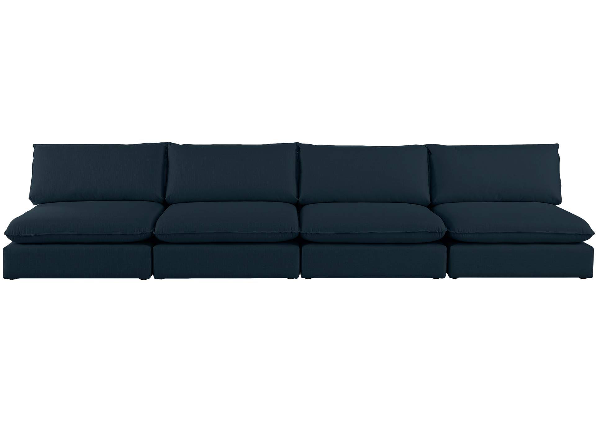 Mackenzie Navy Durable Linen Textured Modular Sofa,Meridian Furniture