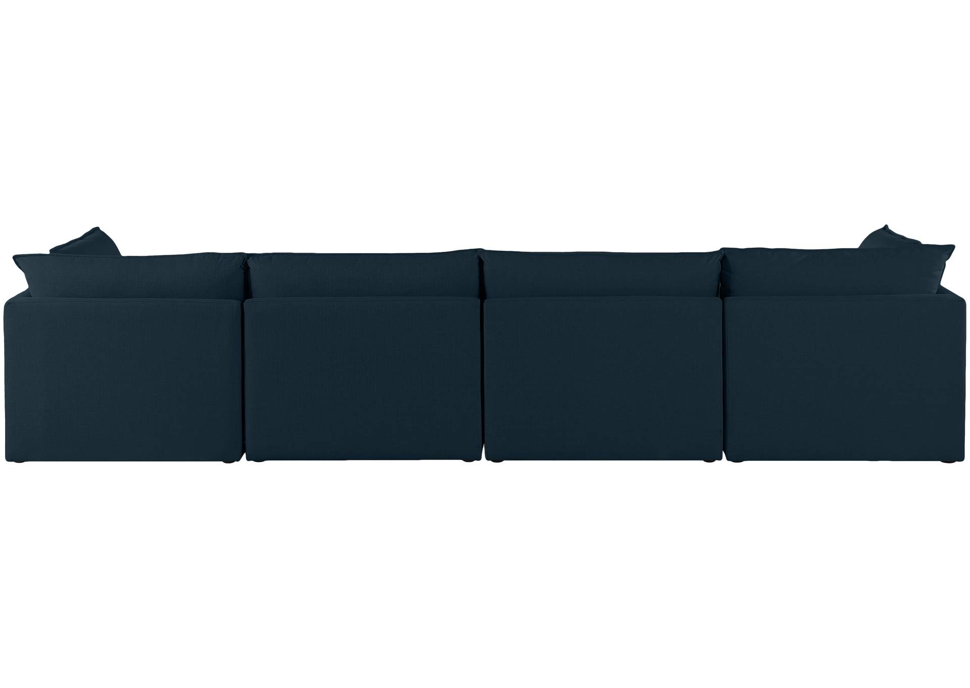 Mackenzie Navy Durable Linen Textured Modular Sofa,Meridian Furniture