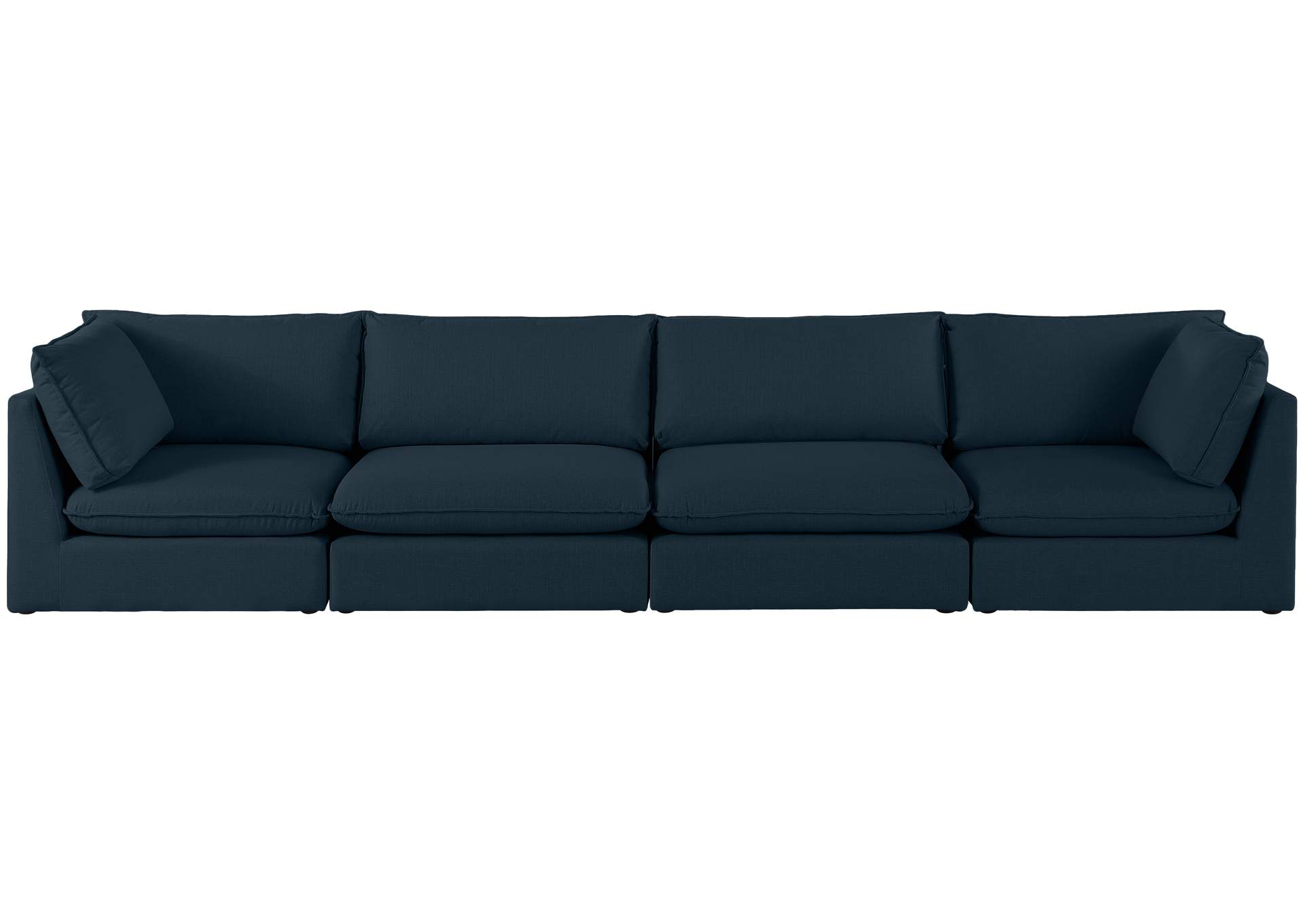 Mackenzie Navy Durable Linen Textured Modular Sofa,Meridian Furniture