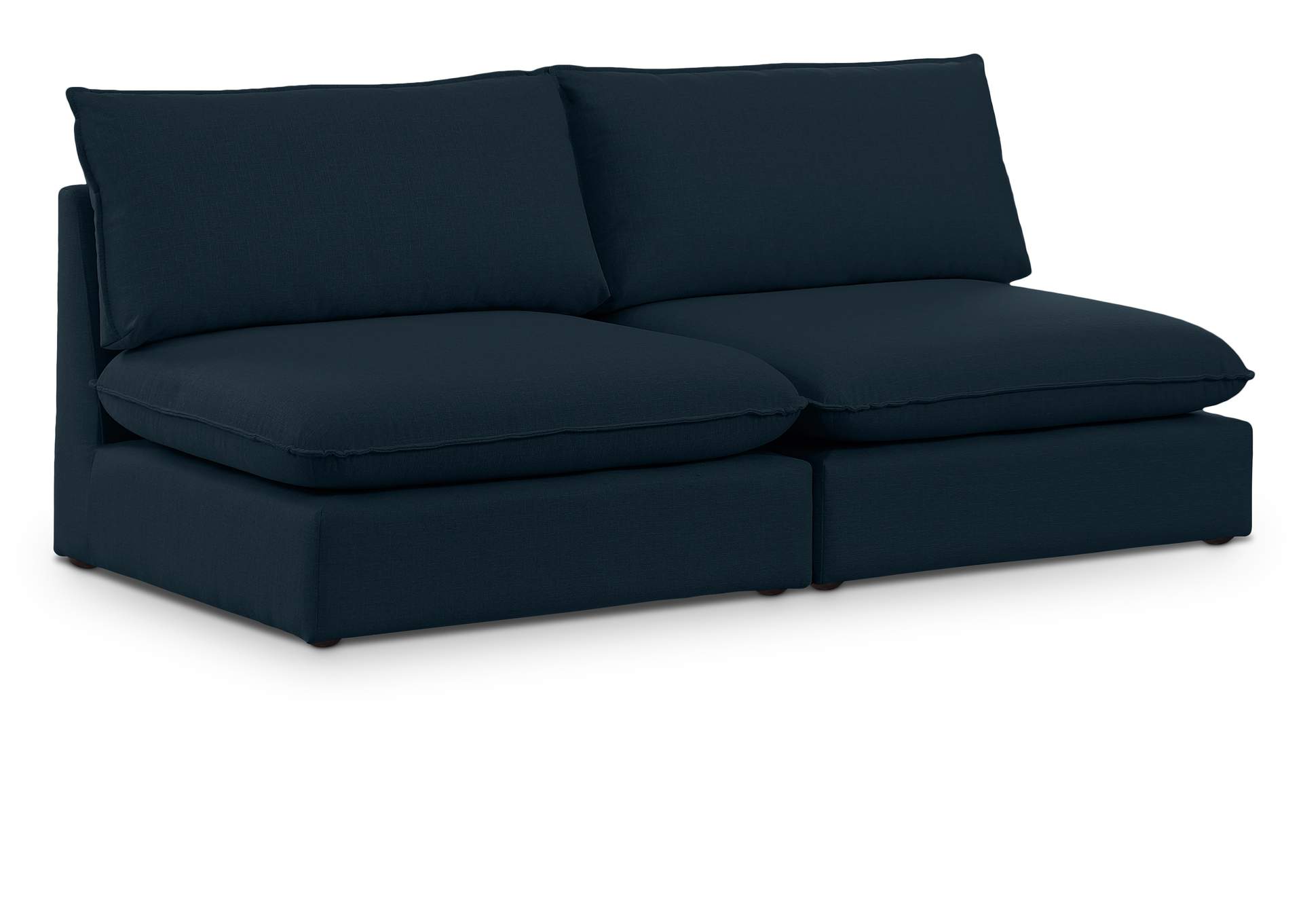 Mackenzie Navy Durable Linen Textured Modular Sofa,Meridian Furniture