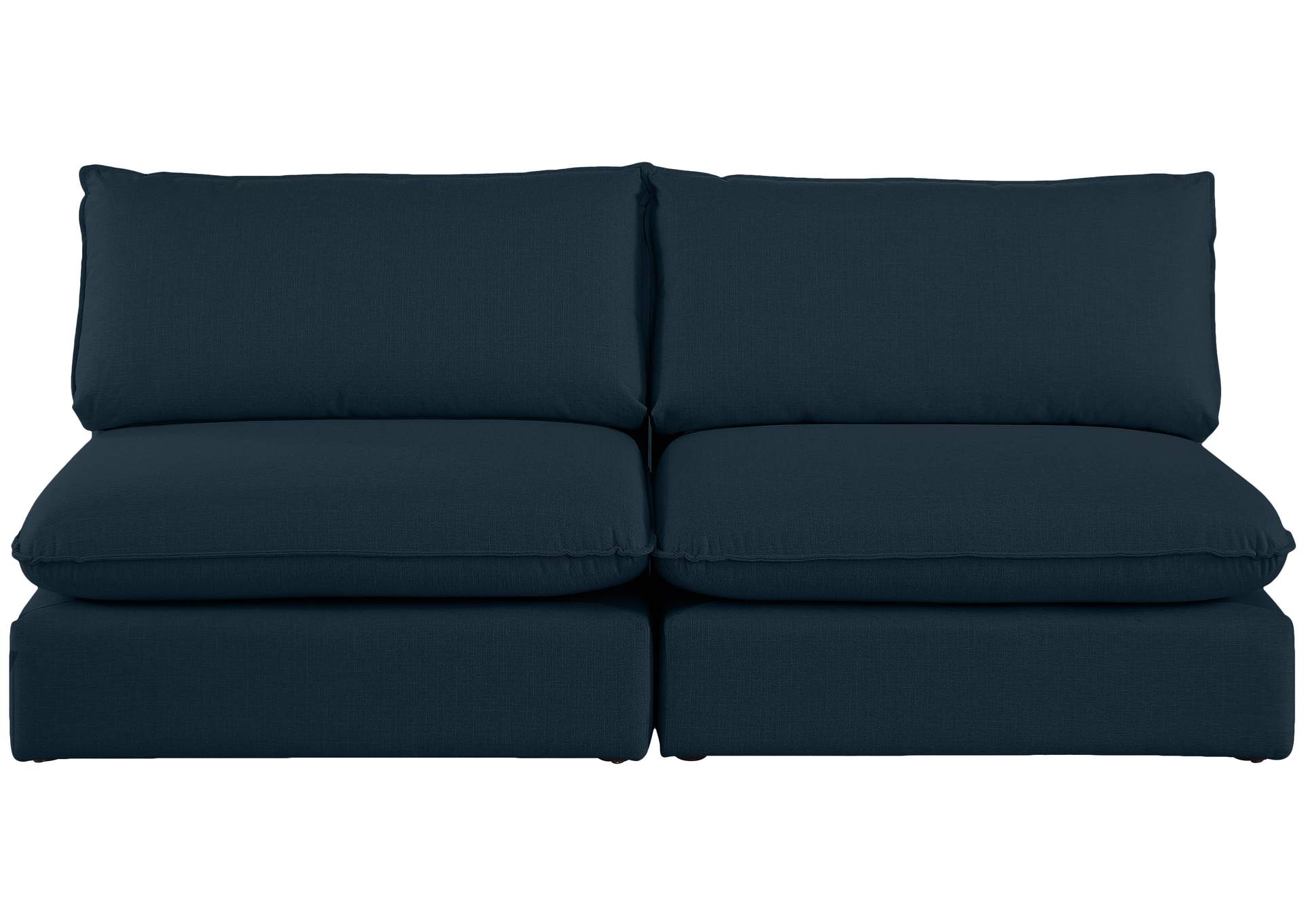 Mackenzie Navy Durable Linen Textured Modular Sofa,Meridian Furniture