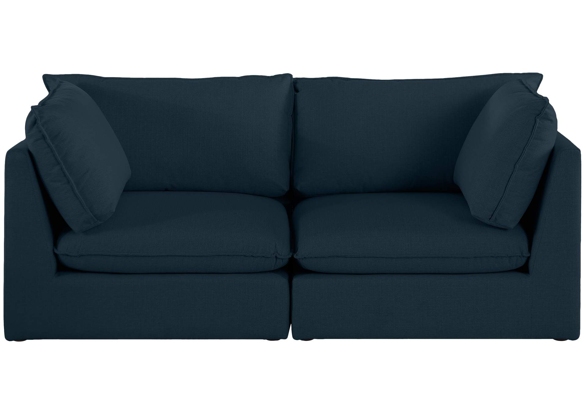 Mackenzie Navy Durable Linen Textured Modular Sofa,Meridian Furniture