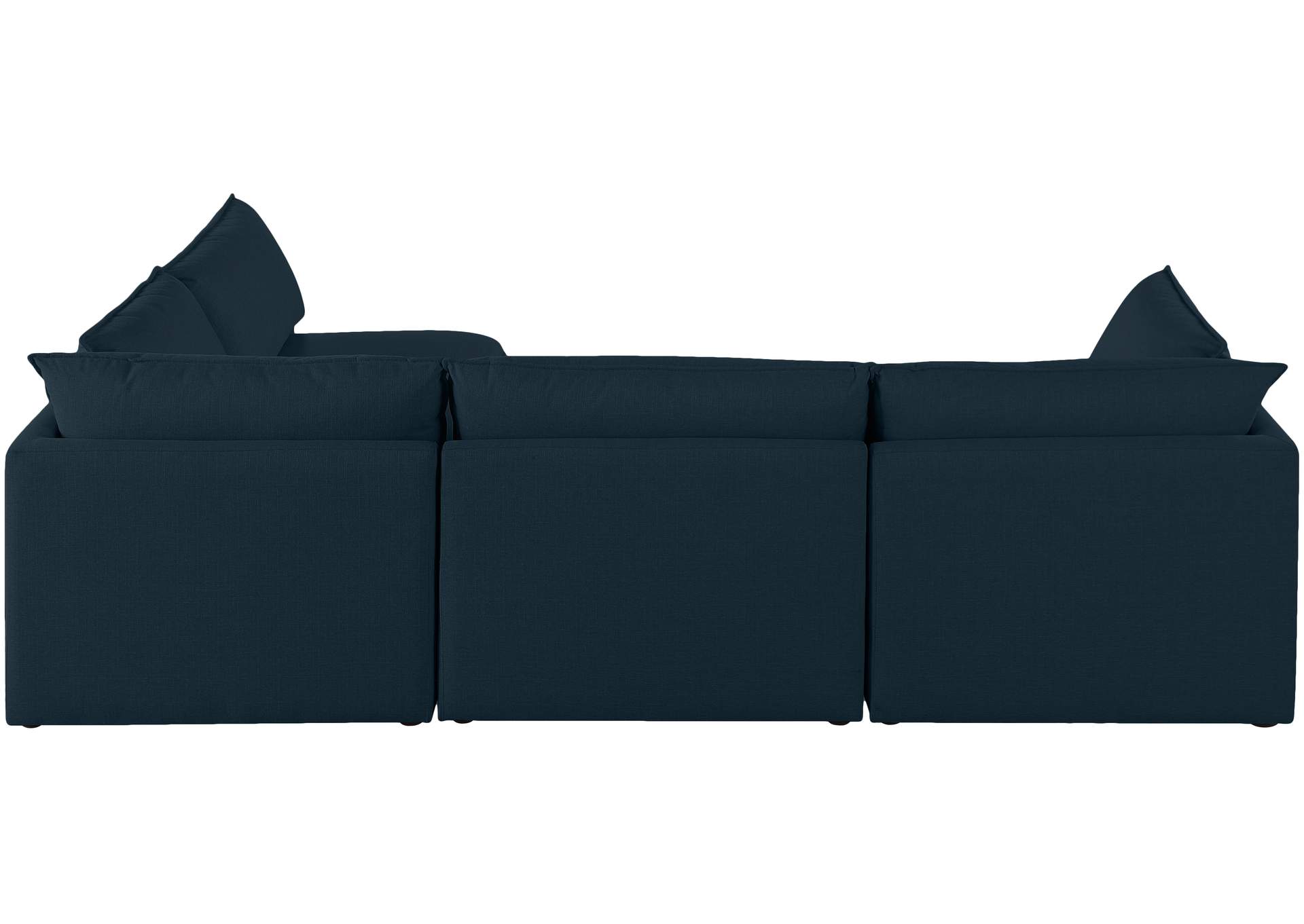 Mackenzie Navy Durable Linen Textured Modular Sectional,Meridian Furniture