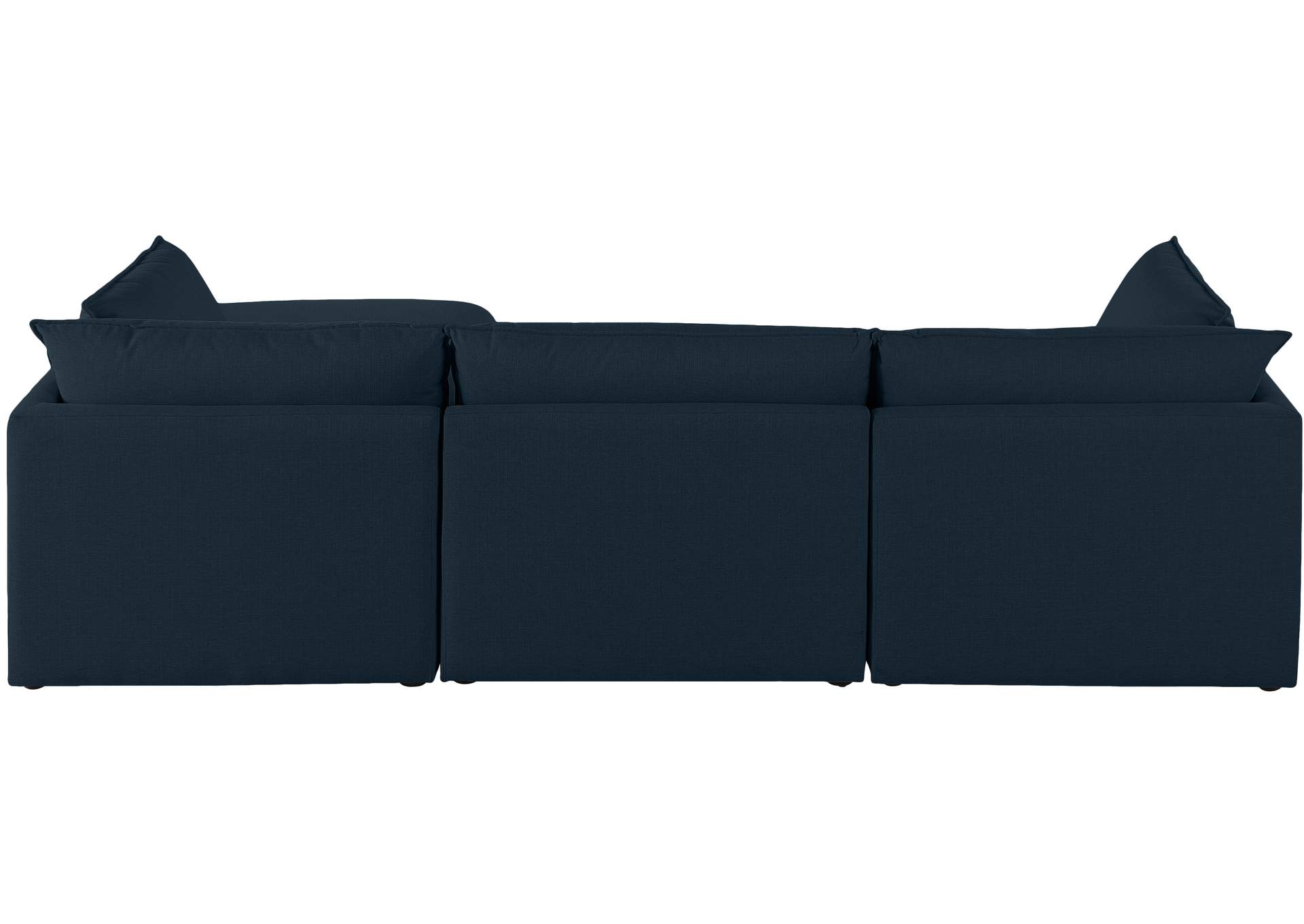 Mackenzie Navy Durable Linen Textured Modular Sectional,Meridian Furniture