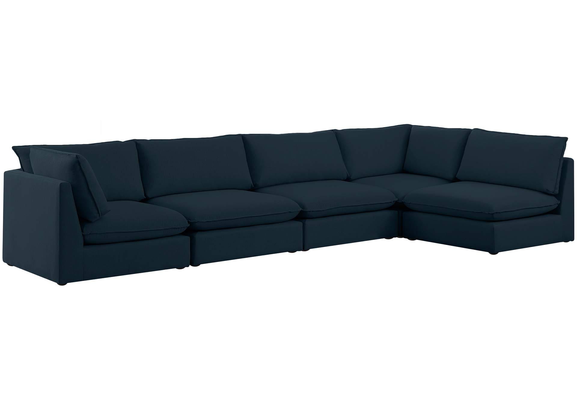 Mackenzie Navy Durable Linen Textured Modular Sectional,Meridian Furniture